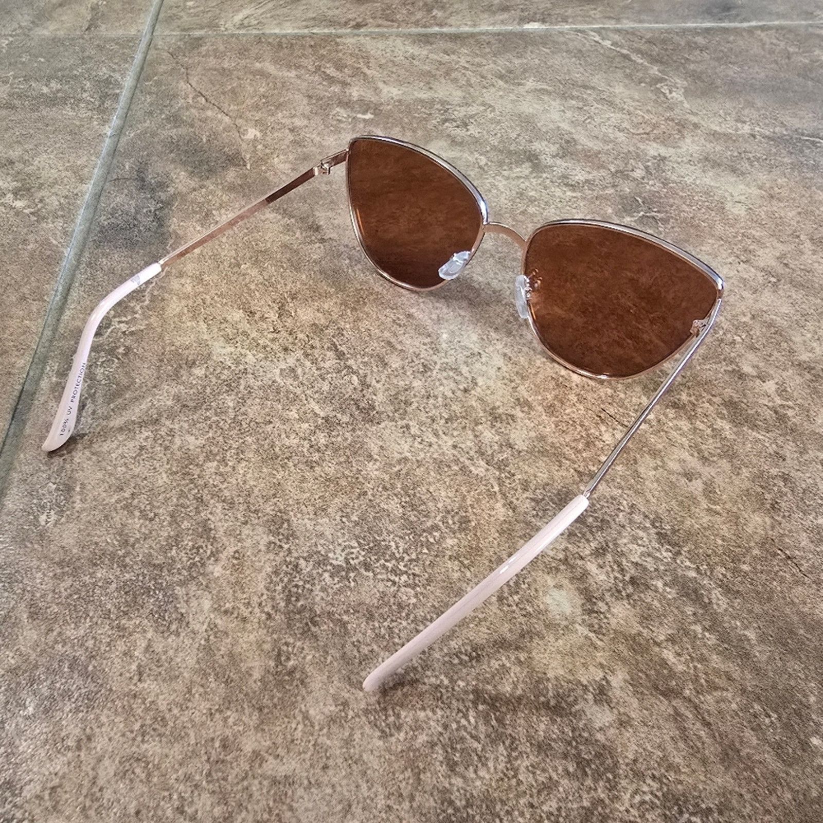 Other Light Pink Golden Cat Eye Sunglasses Size ONE SIZE - 2 Thumbnail