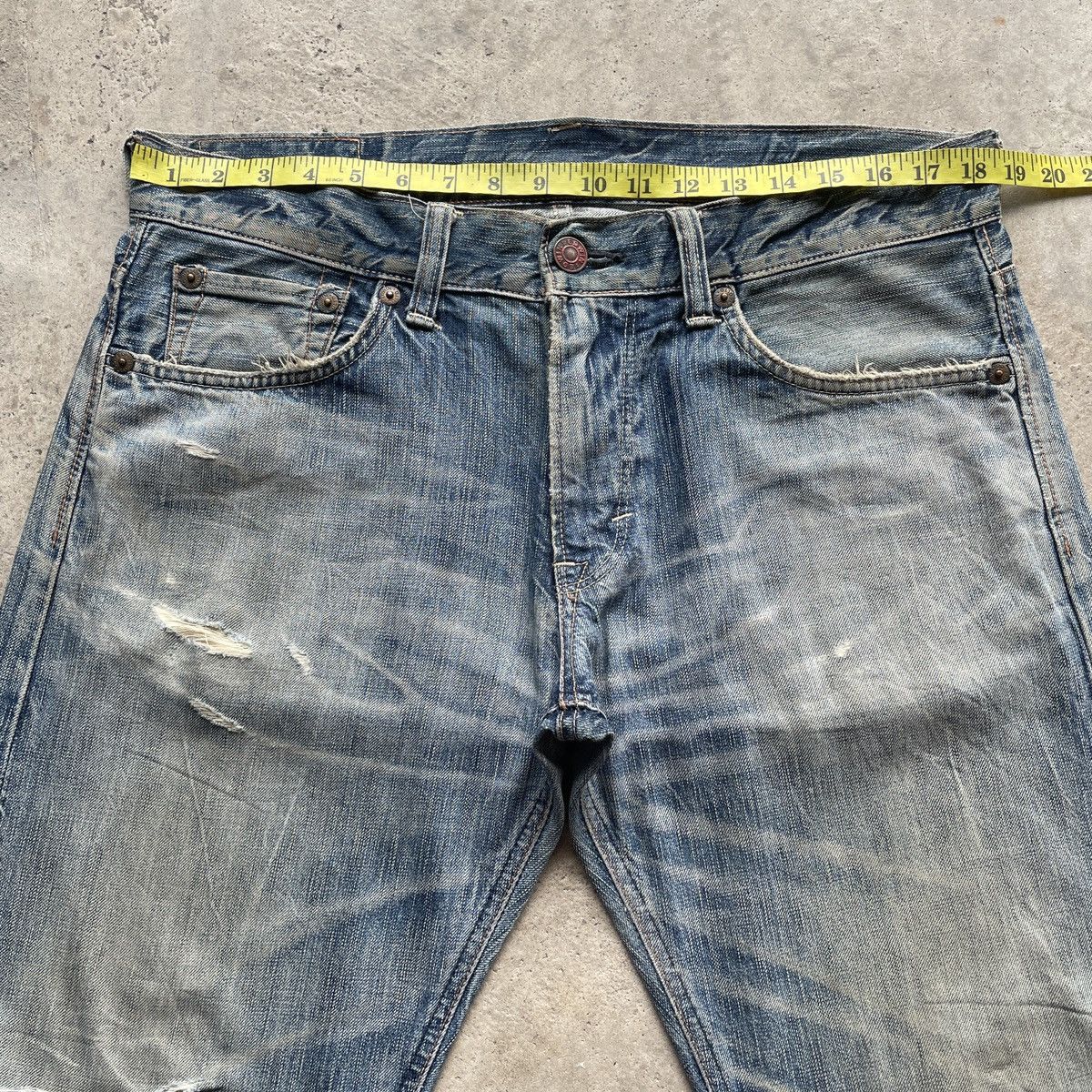 Japanese Brand W37 Vintage Edwin Faded Distressed Jeans Baggy Denim Pants Size US 37 - 6 Thumbnail