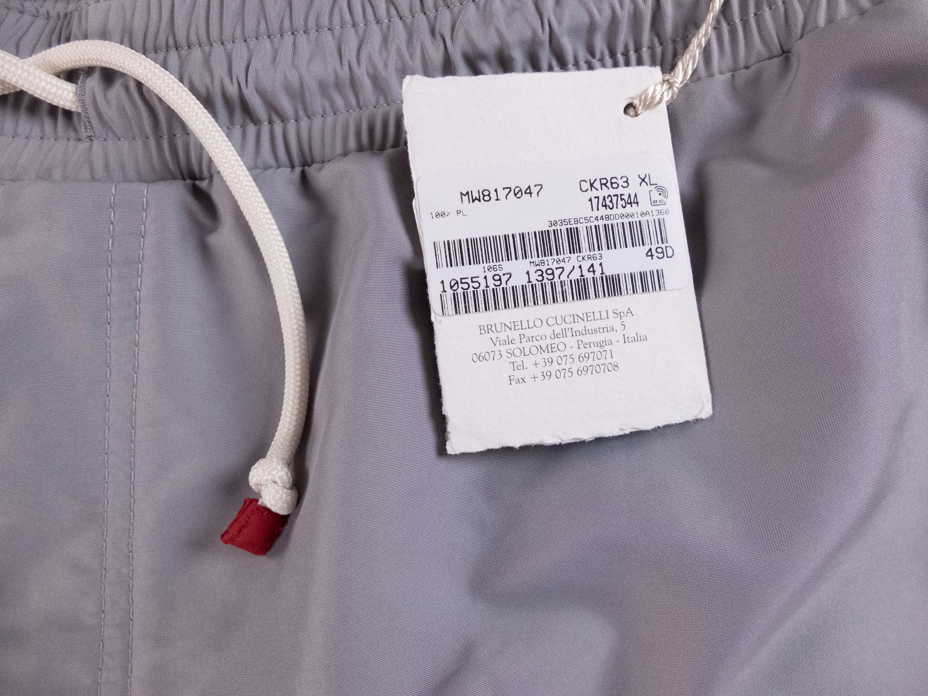 Brunello Cucinelli BRUNELLO CUCINELLI gray logo embroidered swim shorts XL NWT Size US 36 / EU 52 - 7 Thumbnail