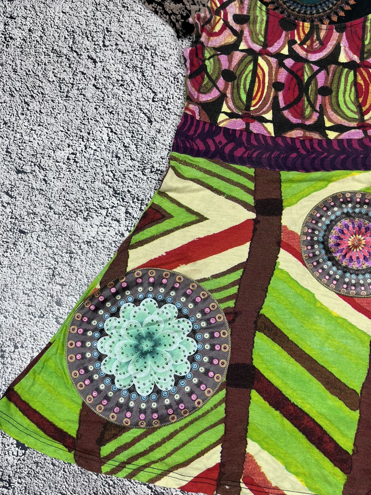 Desigual VTG Desigual Patchwork Boho Mini Dress Y2K Gaultier Style S Size S / US 4 / IT 40 - 5 Thumbnail