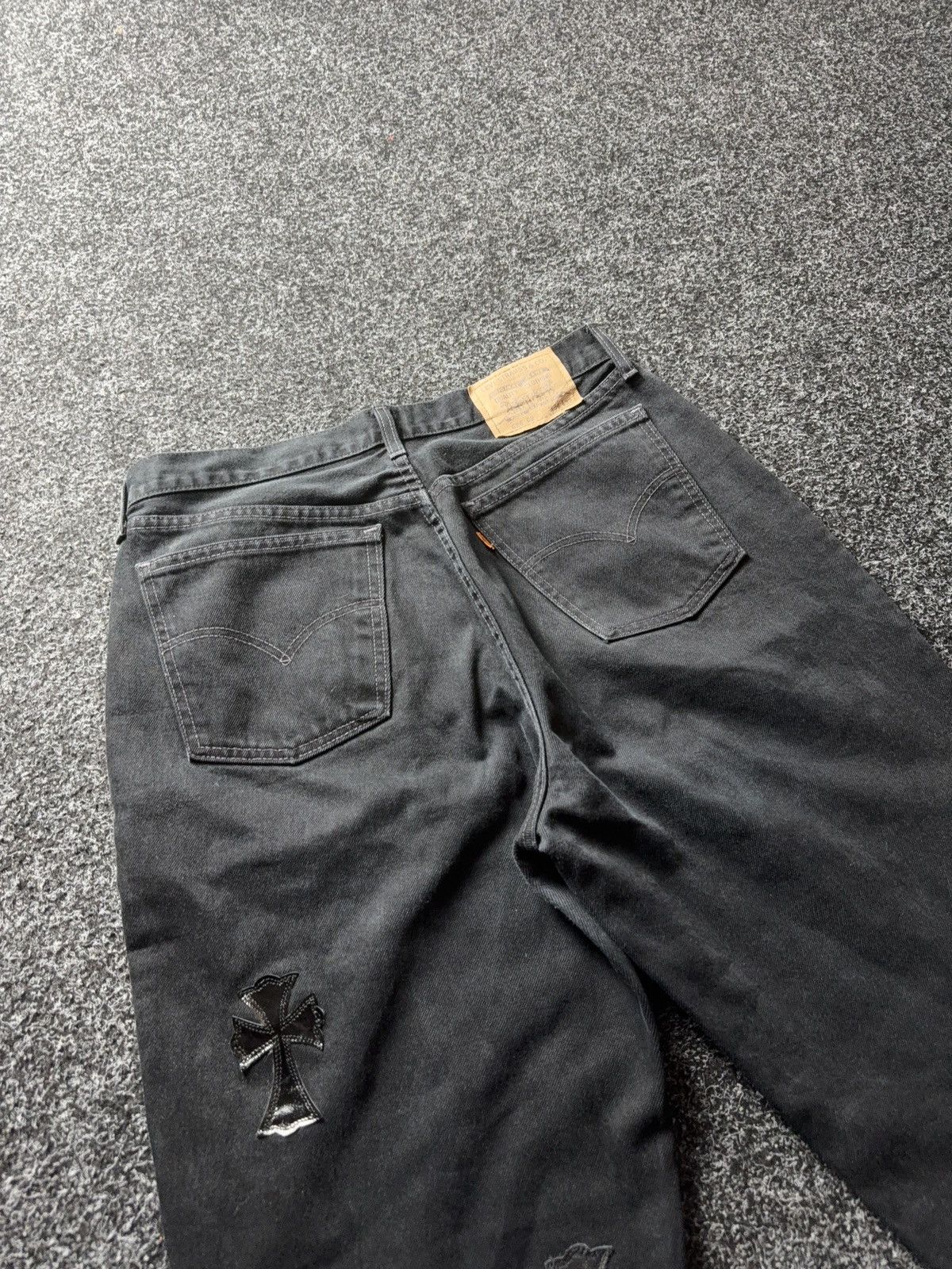 Vintage Vintage 90s Custom Chrome Hearts Style Cross Denim Jeans Size US 33 - 18 Thumbnail