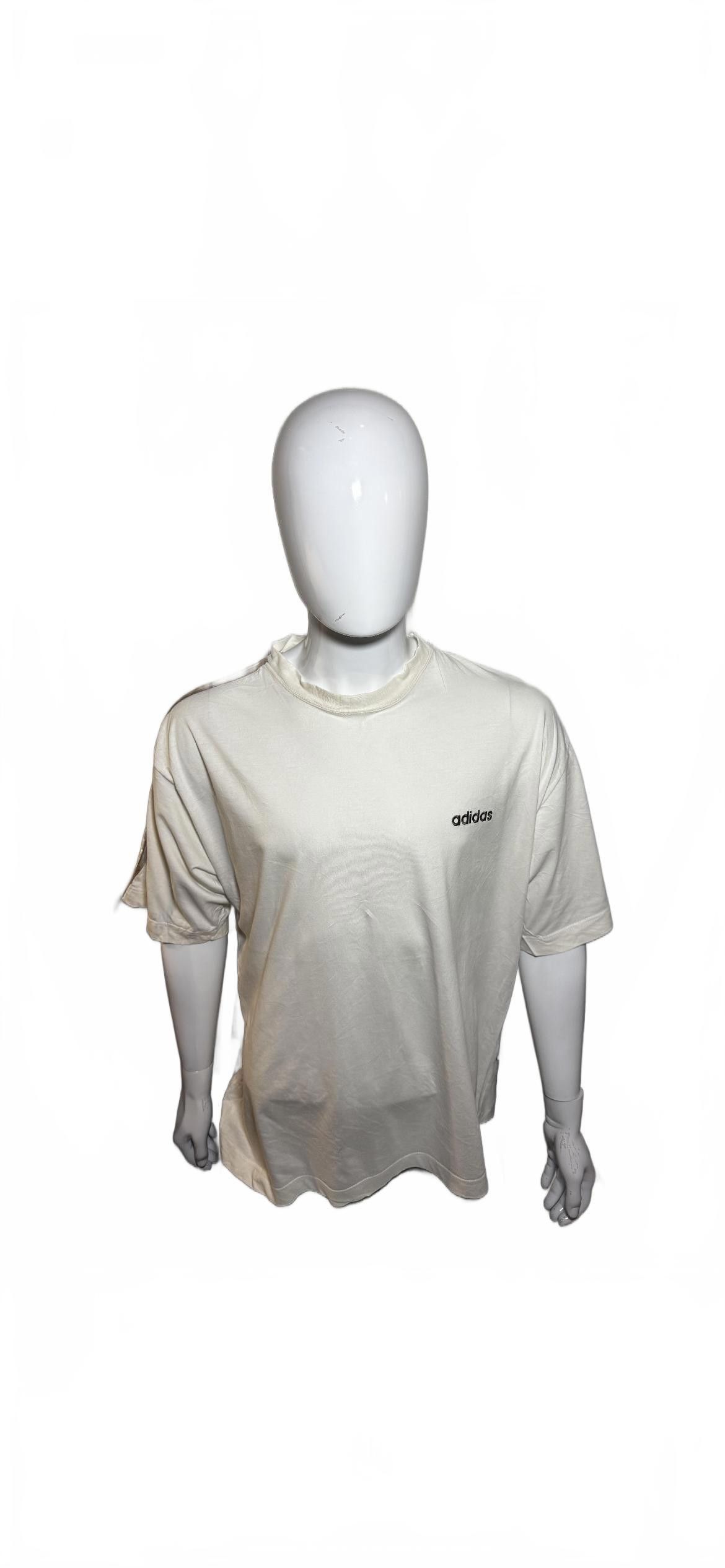 Adidas Adidas Vintage White T-Shirt with Stripes Size US XL / EU 56 / 4 - 1 Thumbnail