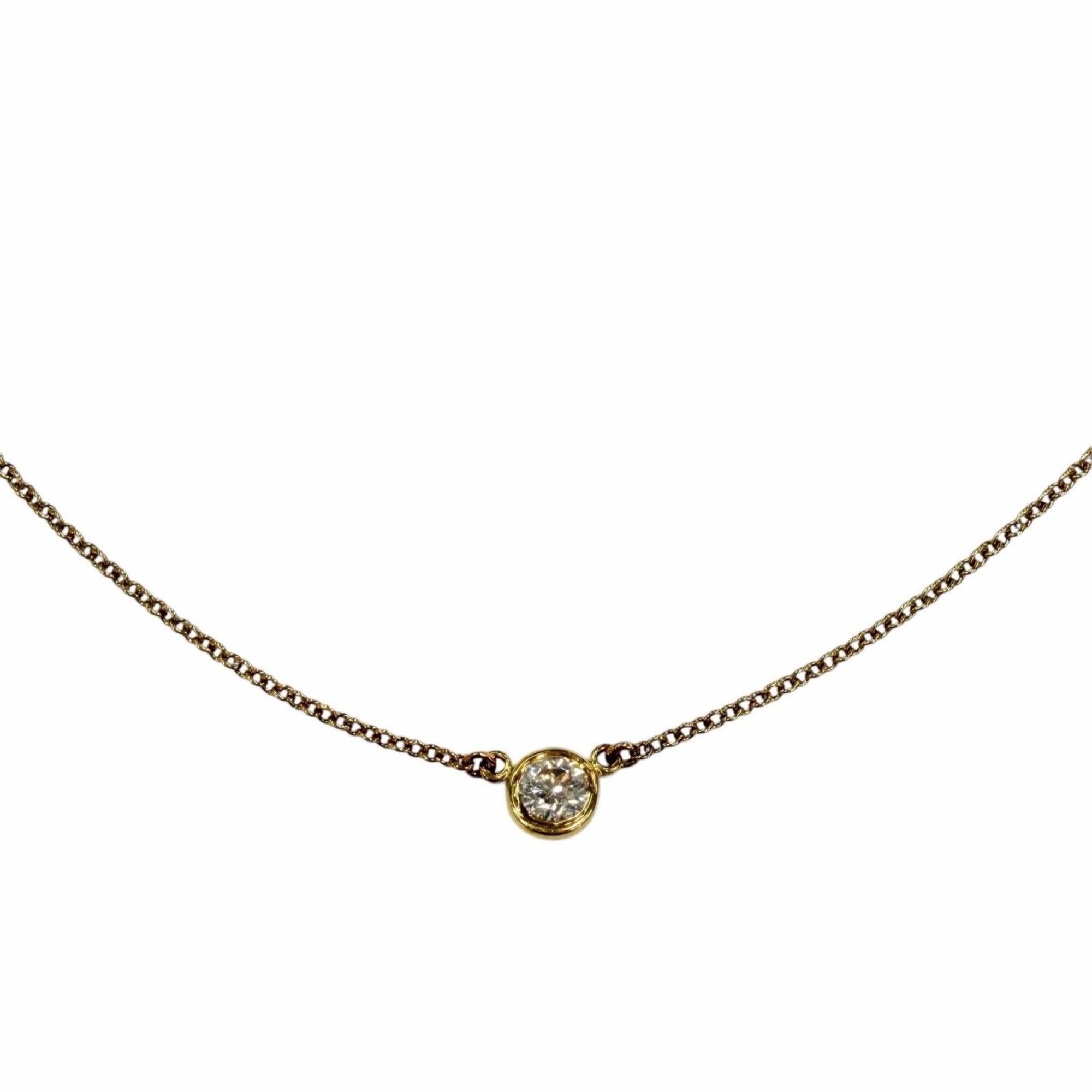 Tiffany & Co. TIFFANY&Co. Tiffany By the Yard 750 YG Necklace with 1 Diamond (approx. 0.12ct), Frame Diameter approx. 4.45mm, Purchased January 2009, Yellow Gold, Weight 1.9g, Women's, Comes Box and Dust Bag. Size ONE SIZE - 1 Thumbnail