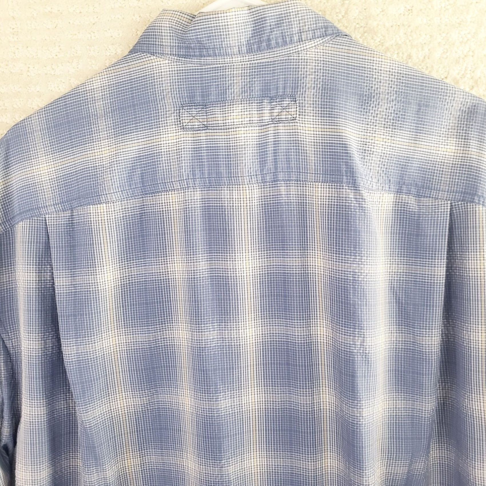 Vintage Duluth Shirt Button-Up Plaid Blue Short Sleeve Mens Large Tall LT Nylon Pocket Logo Casual Outdoor Fishing - Men’s Button-Front Front Pocket Size US L / EU 52-54 / 3 - 7 Thumbnail