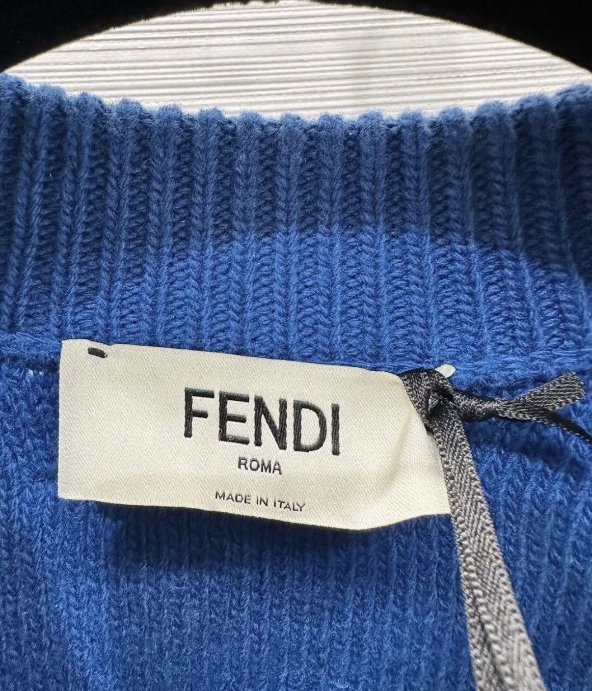 Fendi FENDI Klein Blue Wool Knit Cardigan J33 Size XS / US 0-2 / IT 36-38 - 3 Thumbnail
