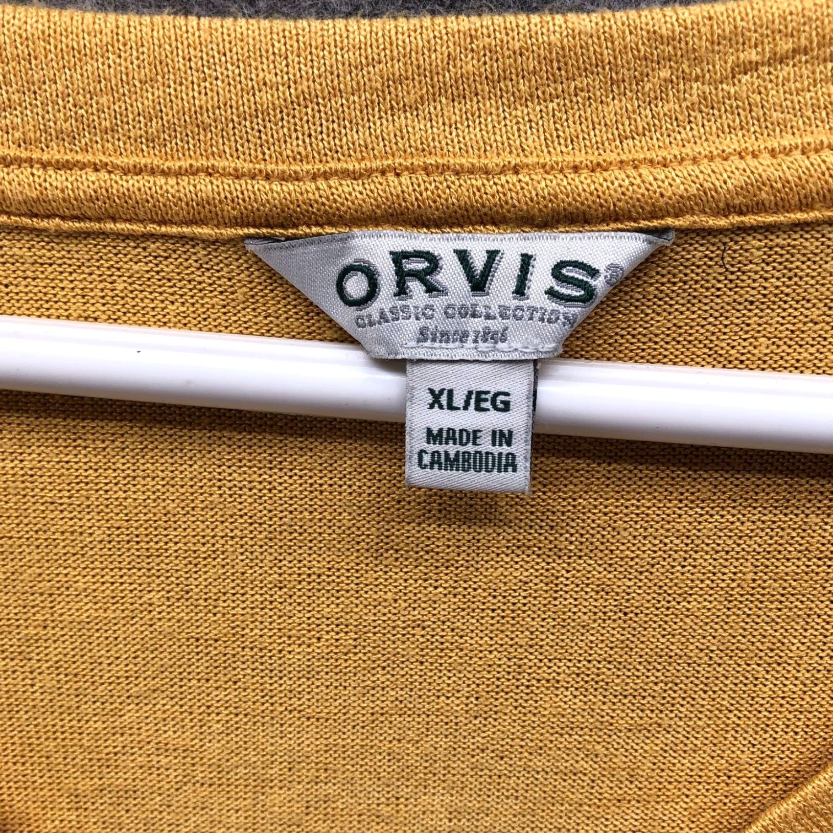 Orvis Orvis T-Shirt Shirt Womens XL Dolman Short Sleeve V-Neck Mustard Yellow Jersey Knit Size XL / US 12-14 / IT 48-50 - 5 Thumbnail
