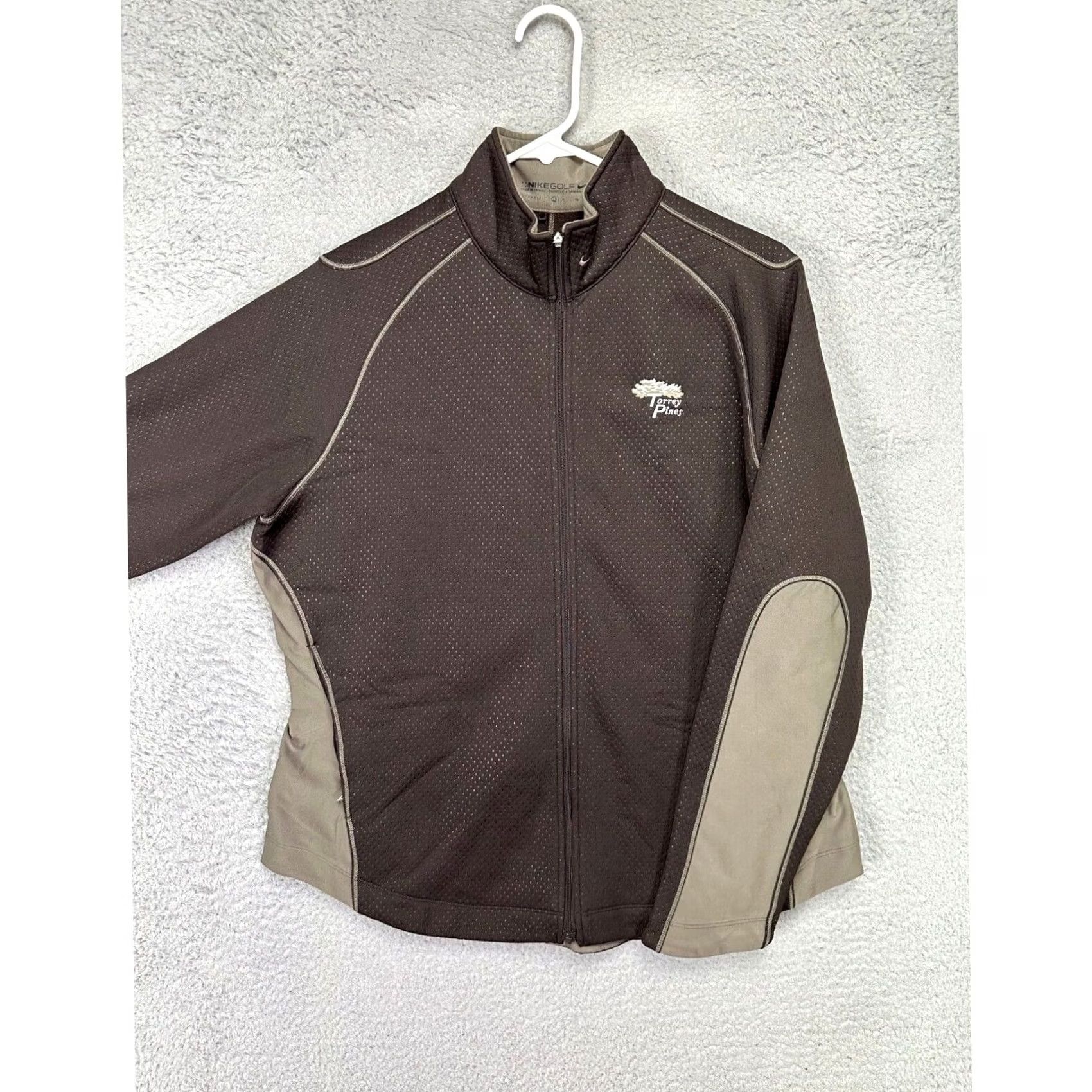Nike VINTAGE? Nike Golf Jacket Womens XL Therma-Fit Brown Torrey Pines Fleece Lined Full Zip Size XL / US 12-14 / IT 48-50 - 3 Thumbnail