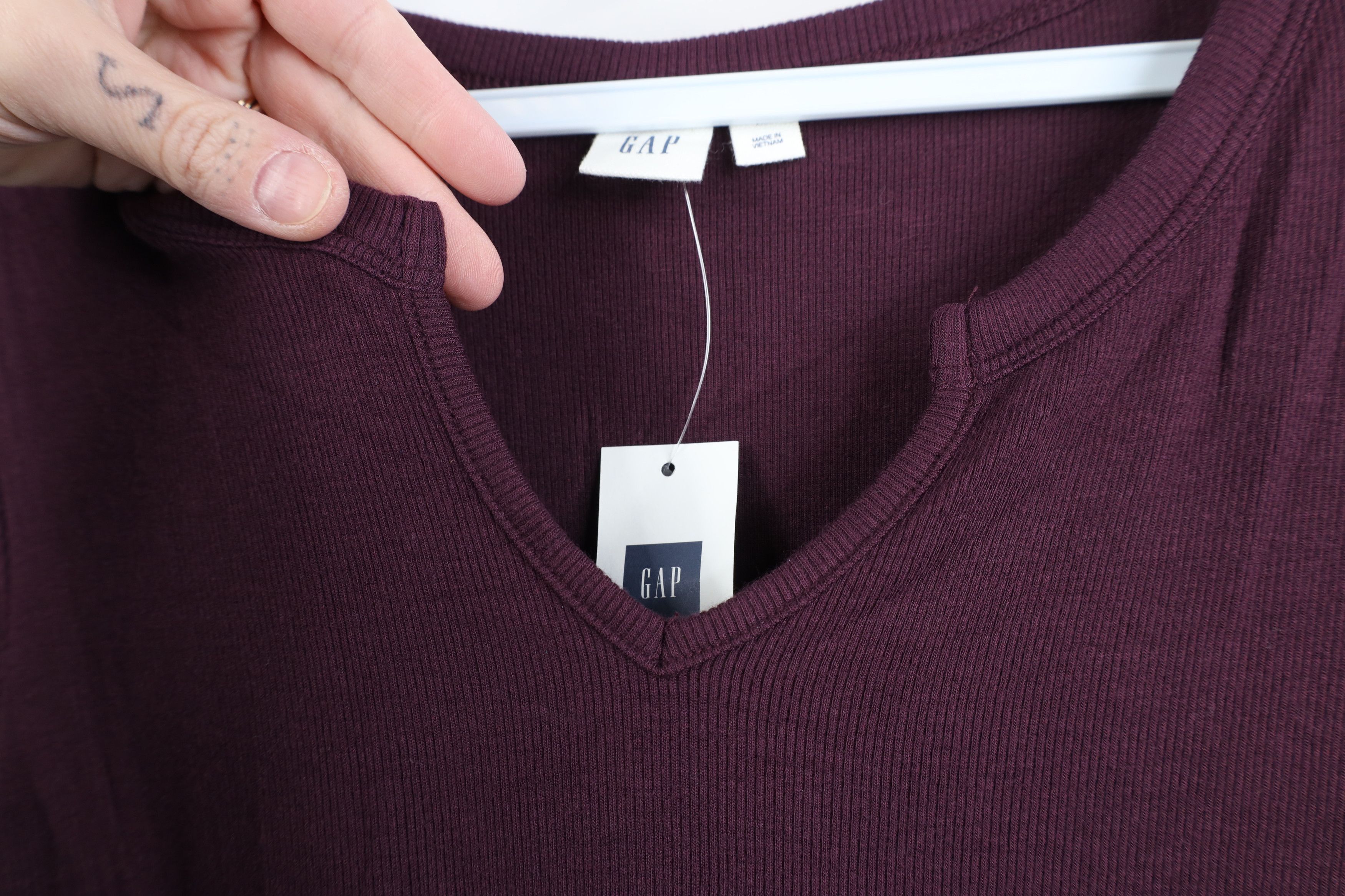 Gap Deadstock Vintage Y2K Gap Thermal Ribbed Knit T-Shirt Size XS / US 0-2 / IT 36-38 - 7 Thumbnail