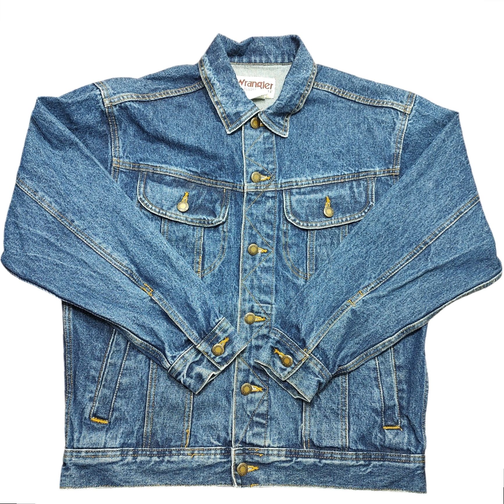 Wrangler VINTAGE Wrangler Rugged Wear RJK30AN Mens Medium Blue Denim Trucker Jacket Y2K Wrangler Rugged Wear Denim Jacket Western 90s Mens Size US M / EU 48-50 / 2 - 2 Thumbnail