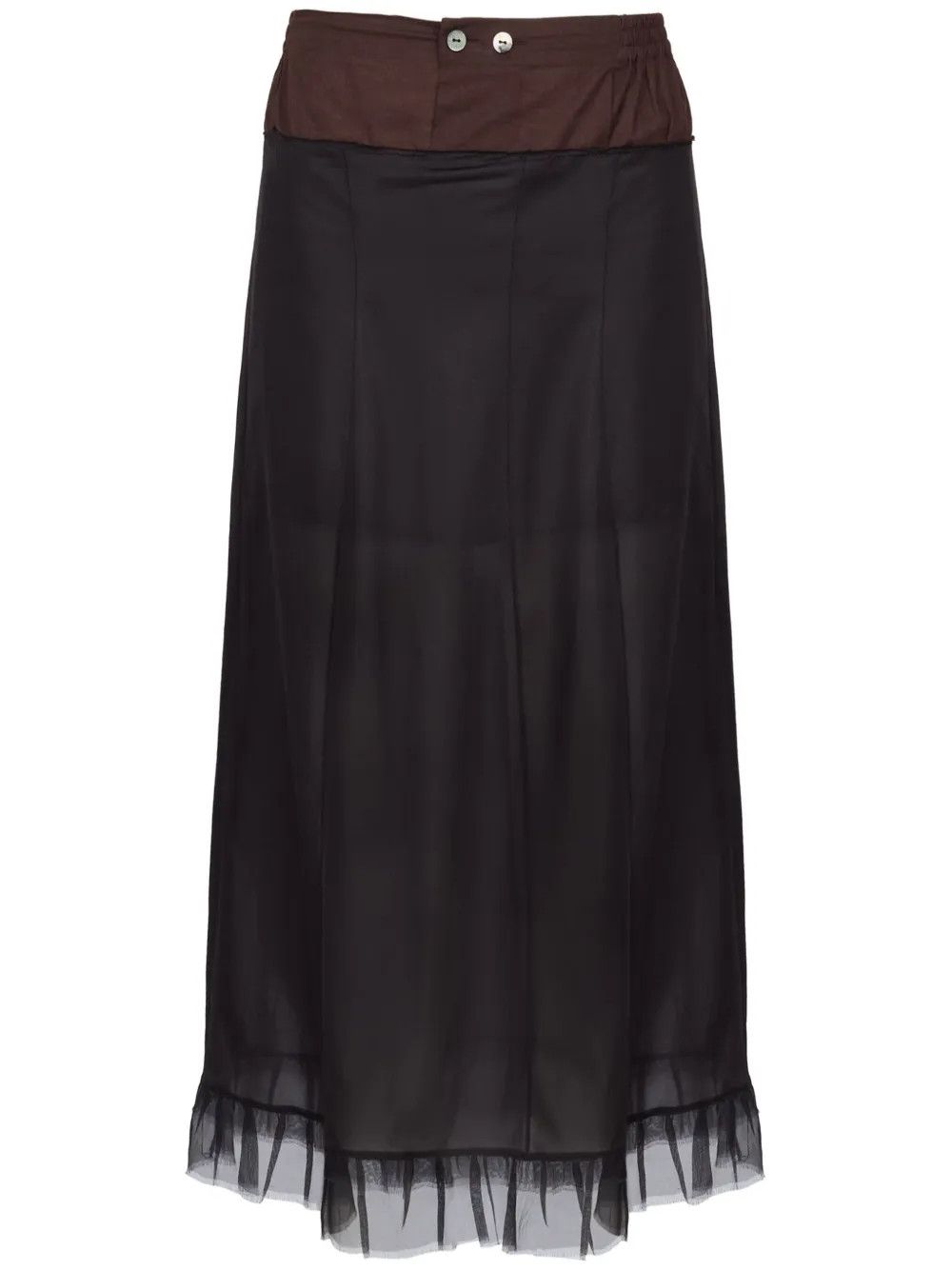Maison Margiela o1w1db10526 Tulle Midi Skirt in Black Size 25" / US 0 / IT 36 - 1 Thumbnail