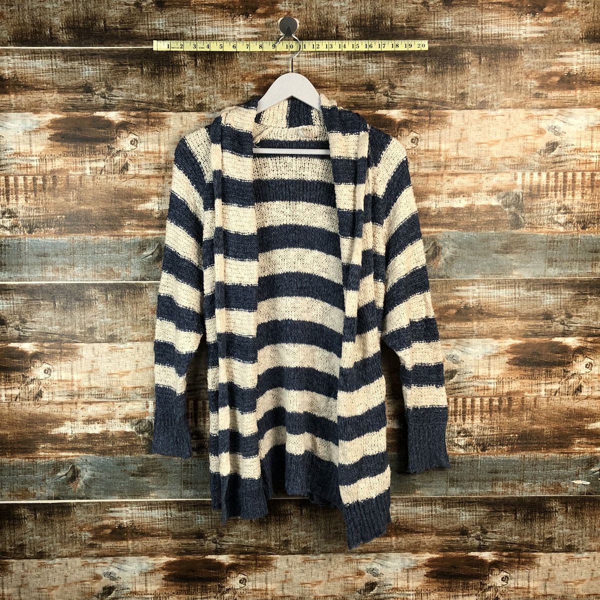 Japanese Brand × OVER THE STRiPES Lung Grind Stripe Blue like cobain Knitwear #A2491 Size M / US 6-8 / IT 42-44 - 1 Thumbnail