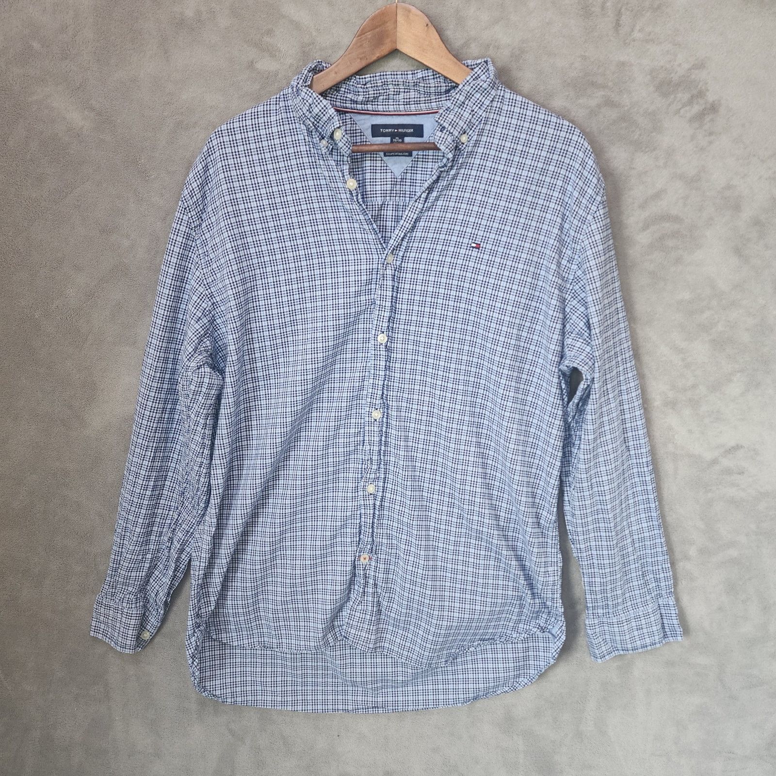 Tommy Hilfiger Men's XL Blue White Tommy Hilfiger Shirt Size US XL / EU 56 / 4 - 1 Thumbnail