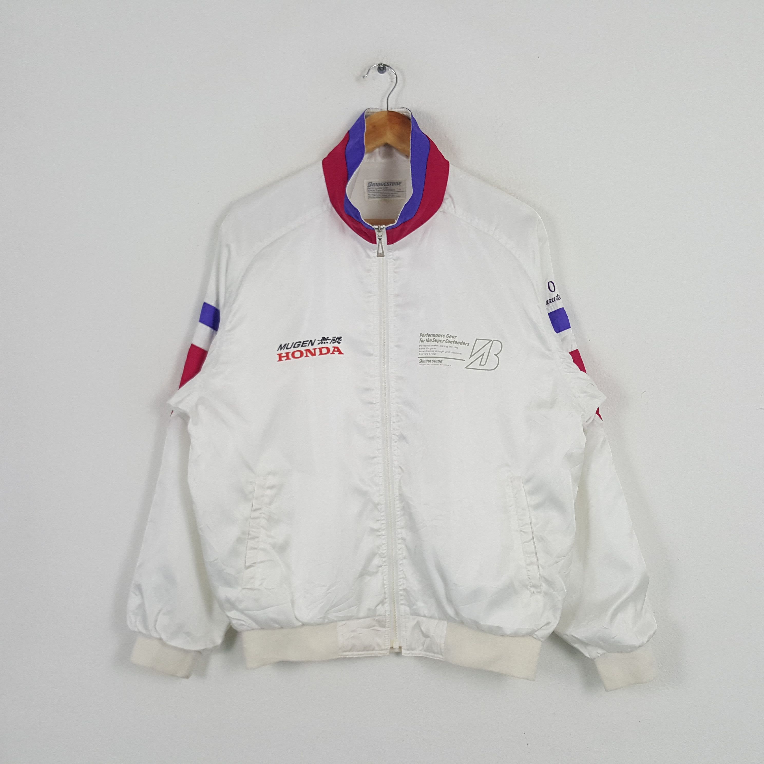 Honda × Vintage Vintage Bridgestone Mugen Honda Racing Custom Art Jacket Size US L / EU 52-54 / 3 - 3 Thumbnail