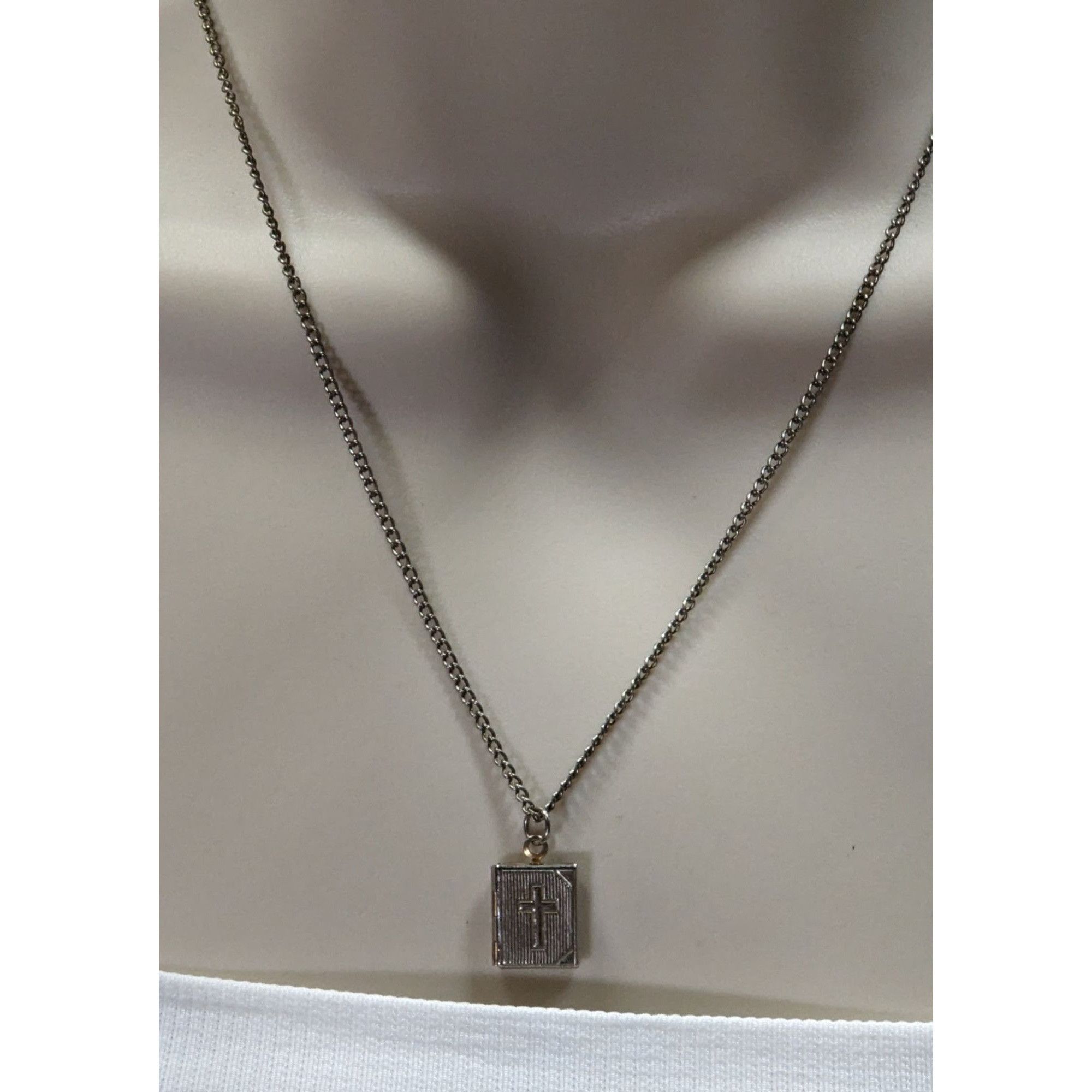 Other Vintage Religious Dainty Cross Engraved Book Locket Necklace Size ONE SIZE - 8 Thumbnail