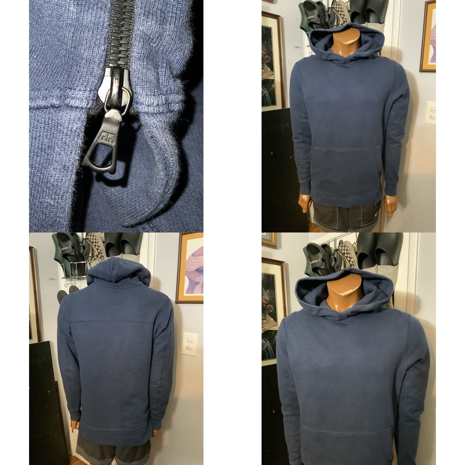 John Elliott VINTAGE? John Elliott + Co Villain Side Zip Terry Fleece Essential Pullover Hoodie Sz. 2 Mens Blue Hoodie Pullover Zip 2 Blue 2 Mens Size US XS / EU 42 / 0 - 8 Thumbnail