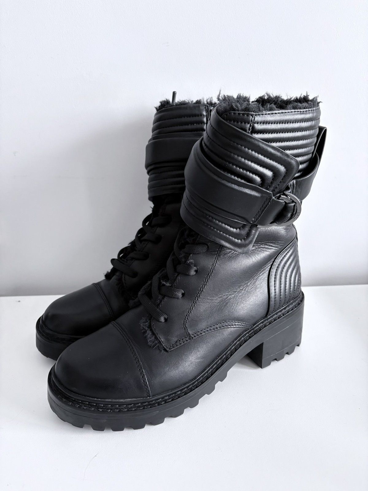 DKNY DKNY Basia biker boots black heeled leather size 38 Size US 8 / IT 38 - 1 Thumbnail