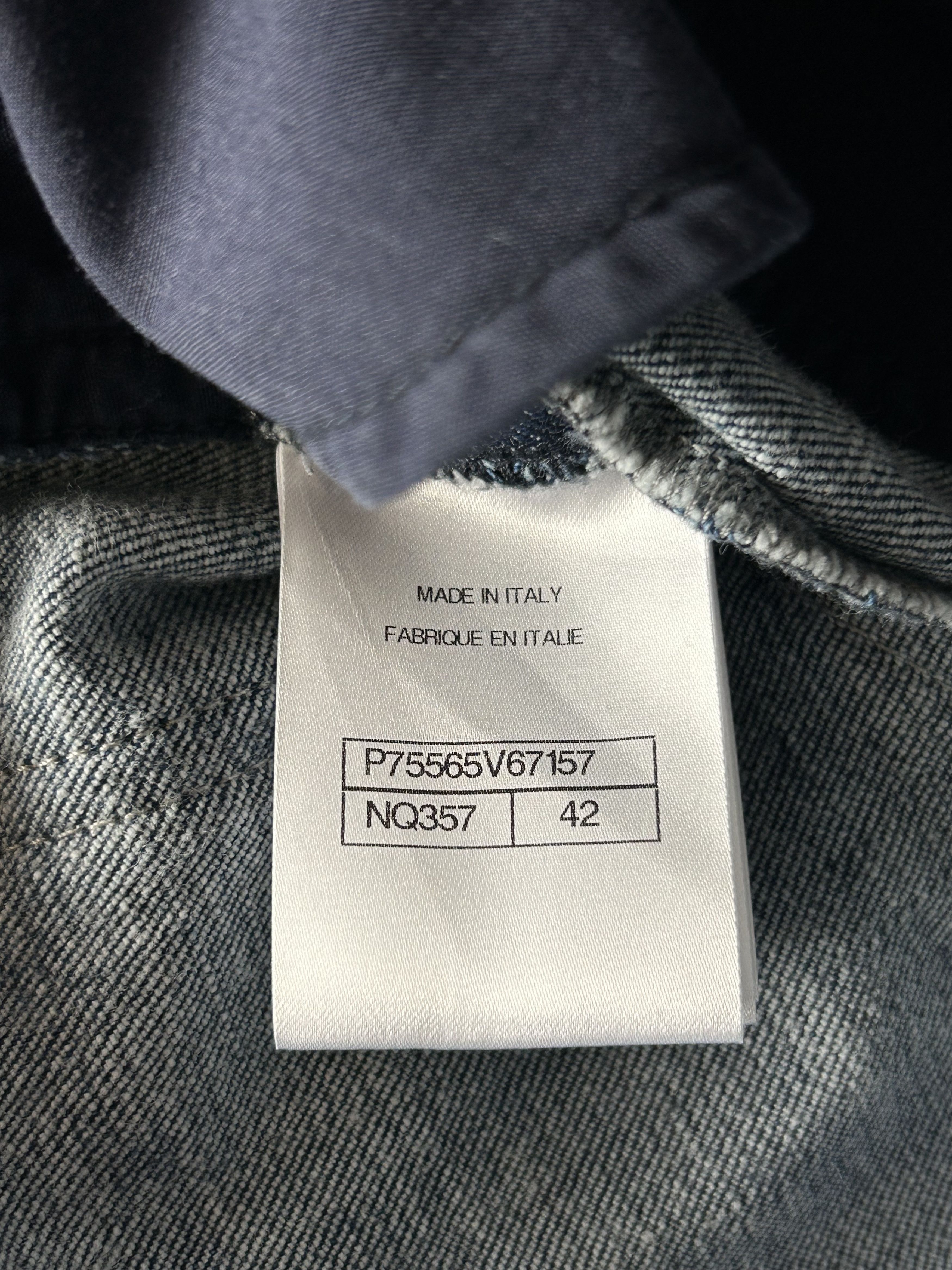 Chanel Chanel Blue & White 23B CC Logo Sequin Women's Denim Jeans Size 42" / US 20 - 4 Thumbnail