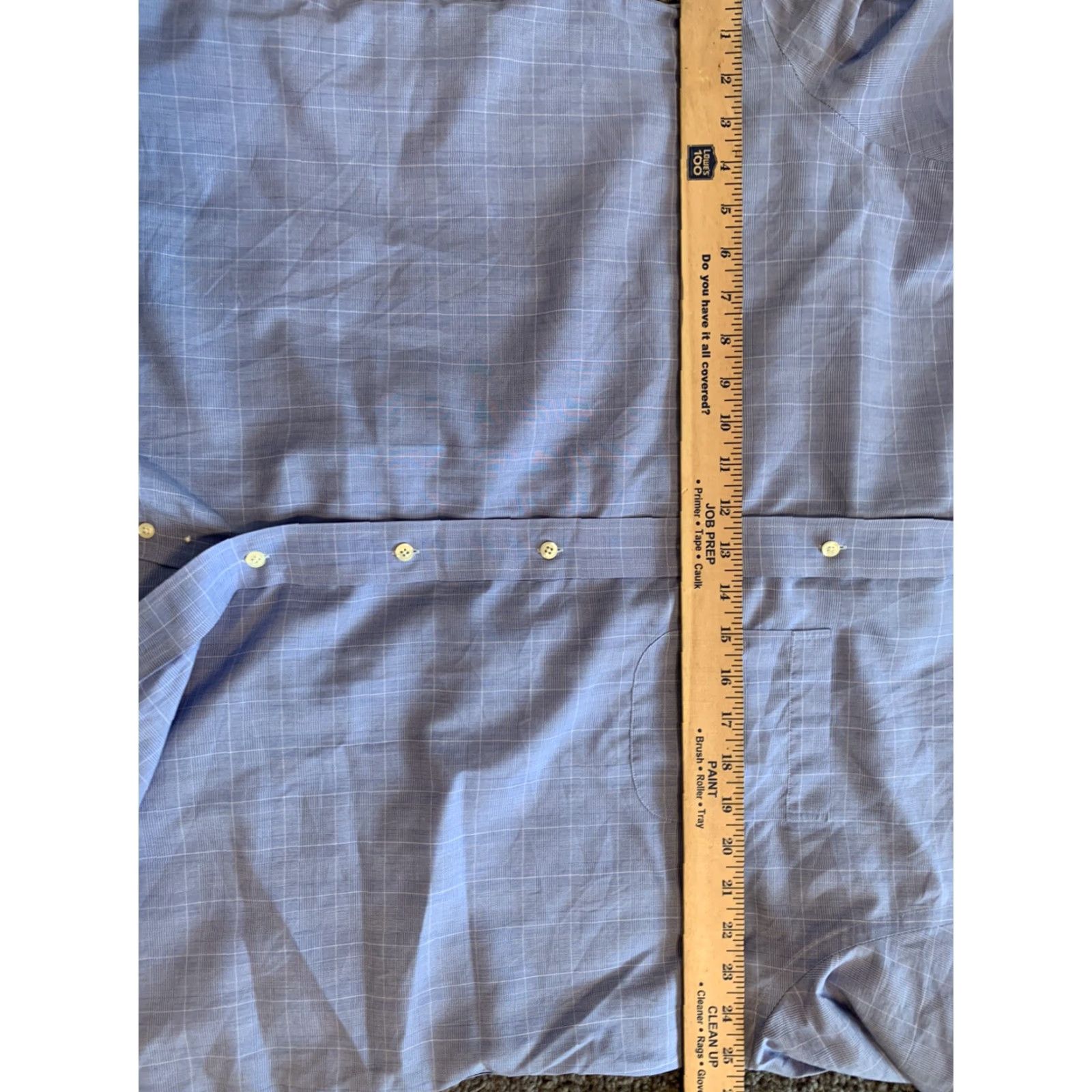 Brooks Brothers Brooks Brothers 346 Blue Plaid Dress Shirt 17 4/5 Regular Cuff Mens Size 46R - 4 Thumbnail