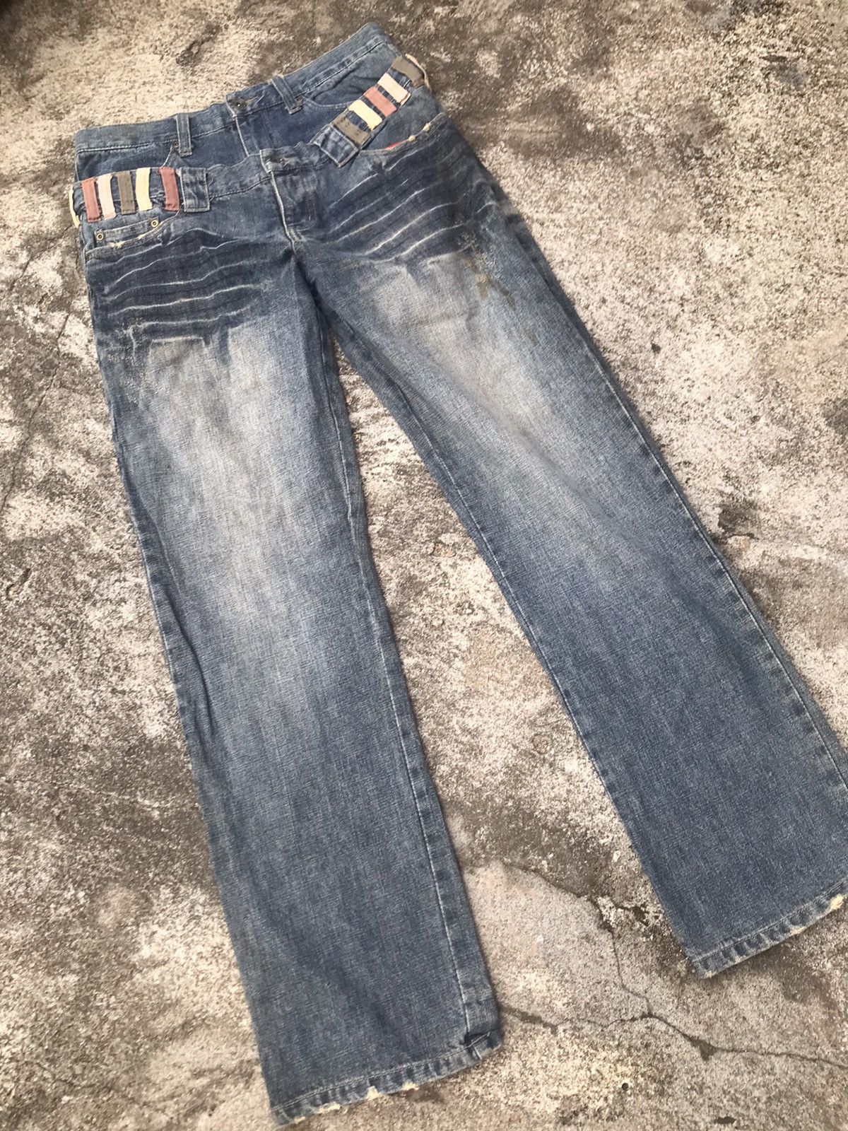 If Six Was Nine × Japanese Brand Browny Double Waisted Blue Washed Size US 33 - 3 Thumbnail