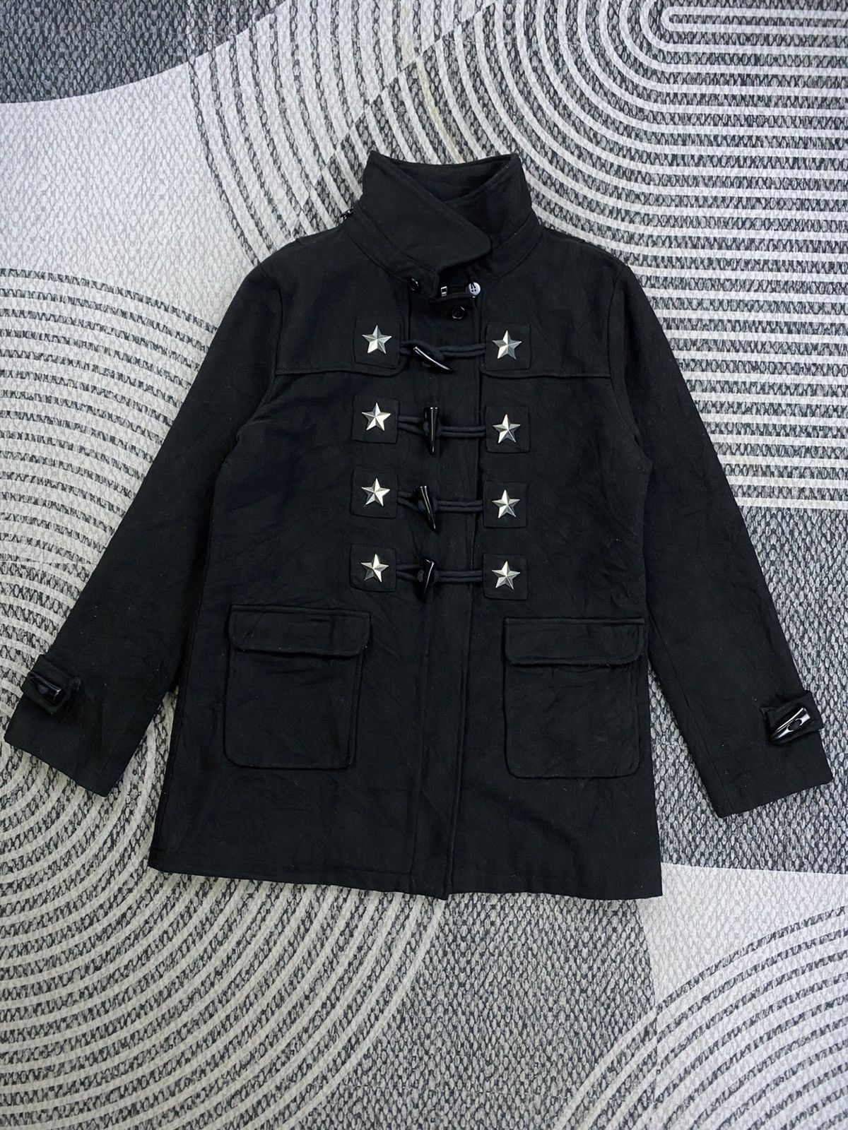 Japanese Brand Hell Cat Punk Not Dead Black Long Duffle Coat Jacket Size US M / EU 48-50 / 2 - 5 Thumbnail