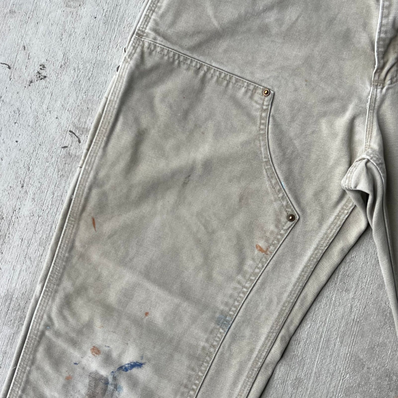 Carhartt × Vintage Carhartt TAN gray double knee work wear carpenter pants Size US 32 / EU 48 - 4 Thumbnail