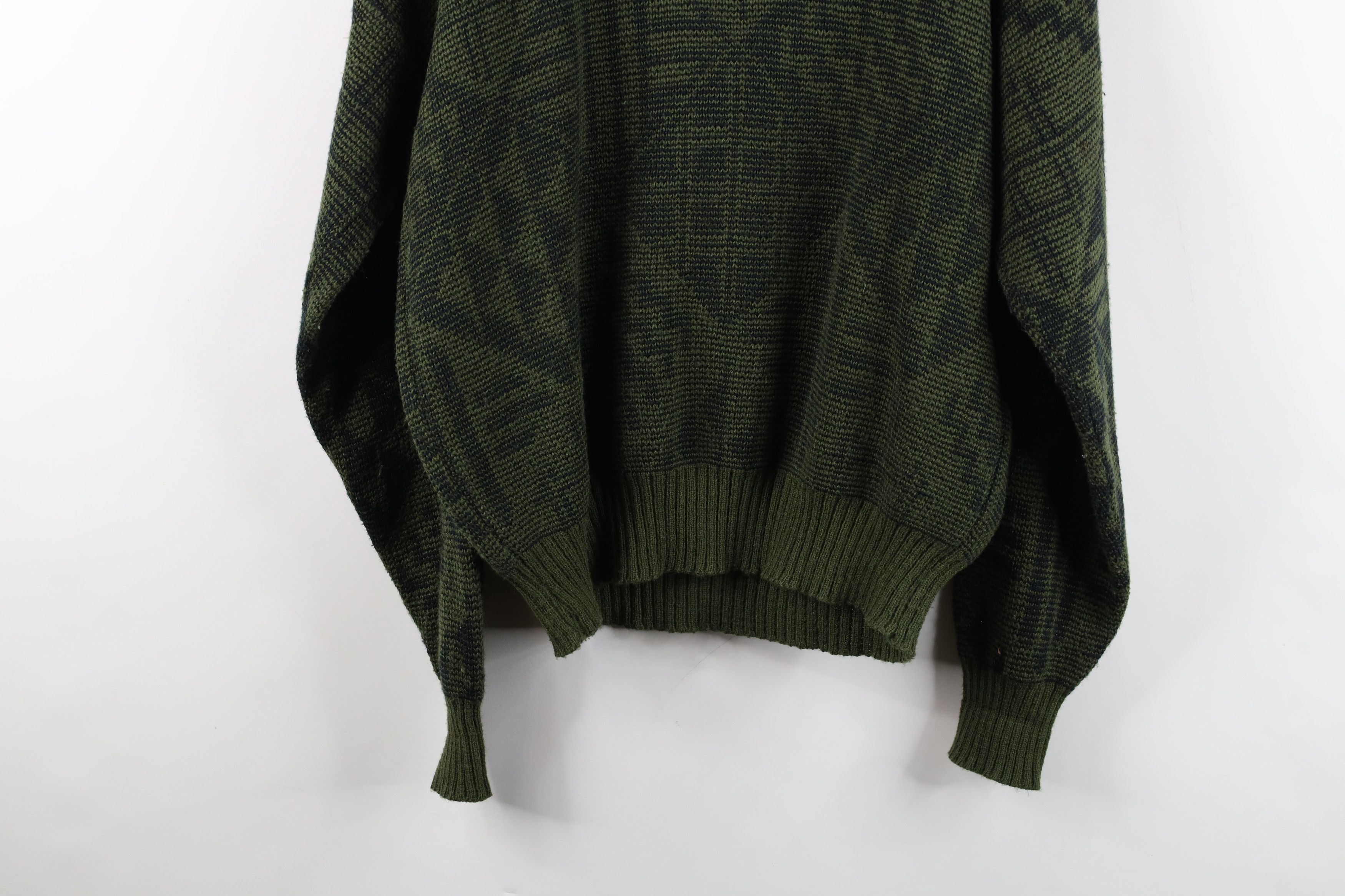 Vintage Vintage 90s Streetwear Patch Diamond Knit Sweater Green Size US M / EU 48-50 / 2 - 12 Thumbnail