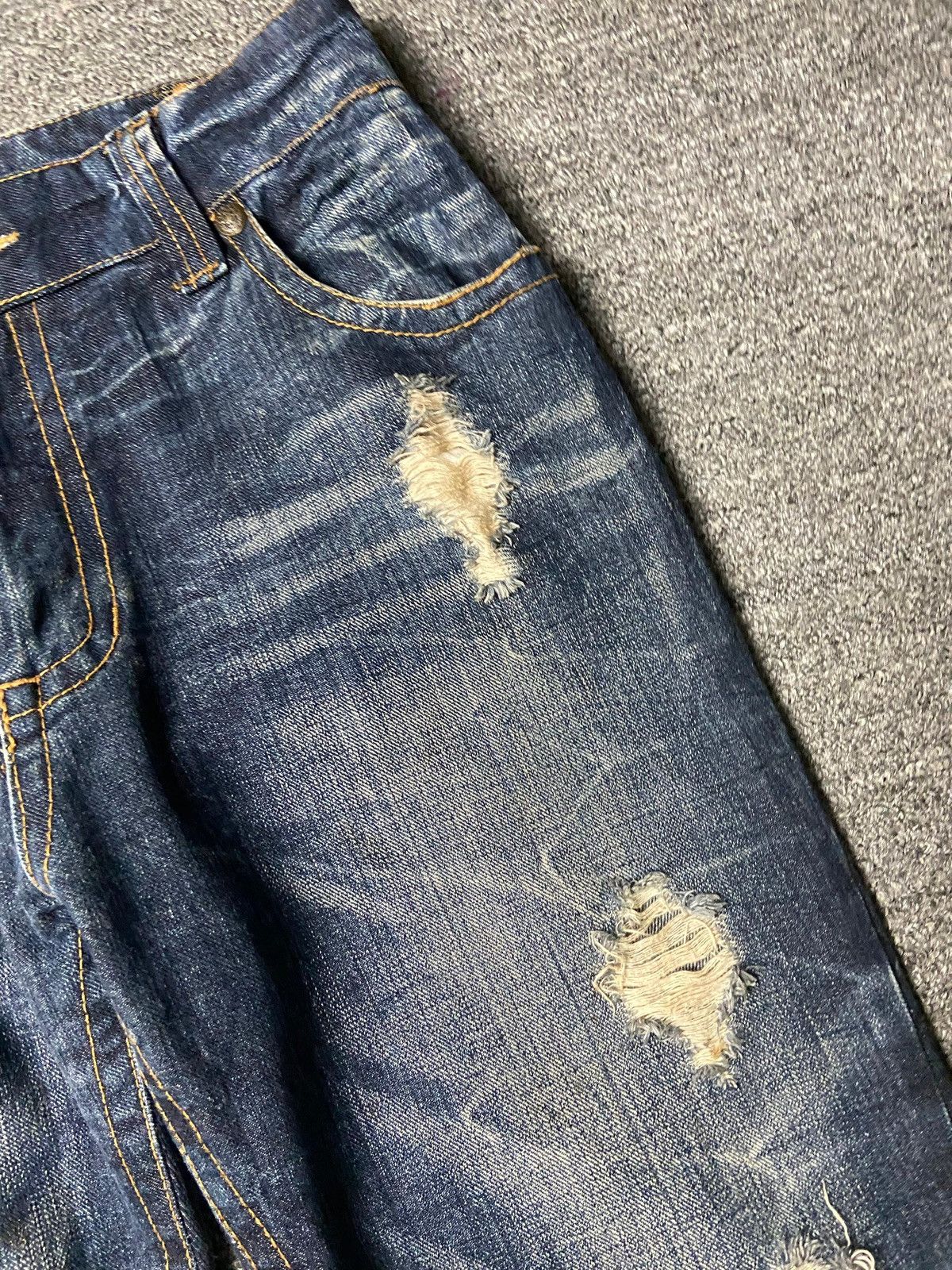 Japanese Brand Original Jeans Brand Distressed Ripped Jeans (171) Size US 32 / EU 48 - 10 Thumbnail