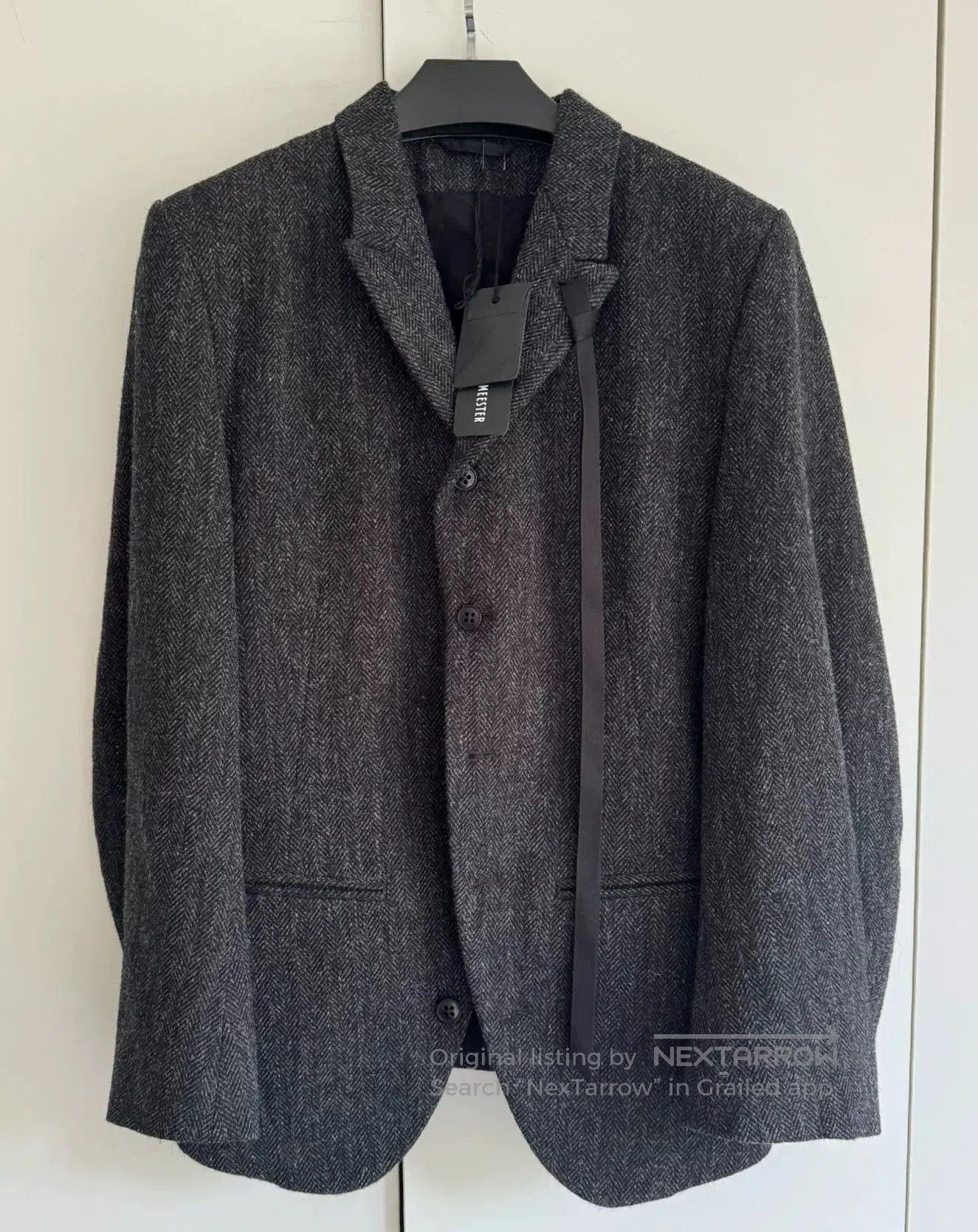 Ann Demeulemeester Ann Demeulemeester Gray Herringbone Blazer. Size US XS / EU 42 / 0 - 2 Thumbnail