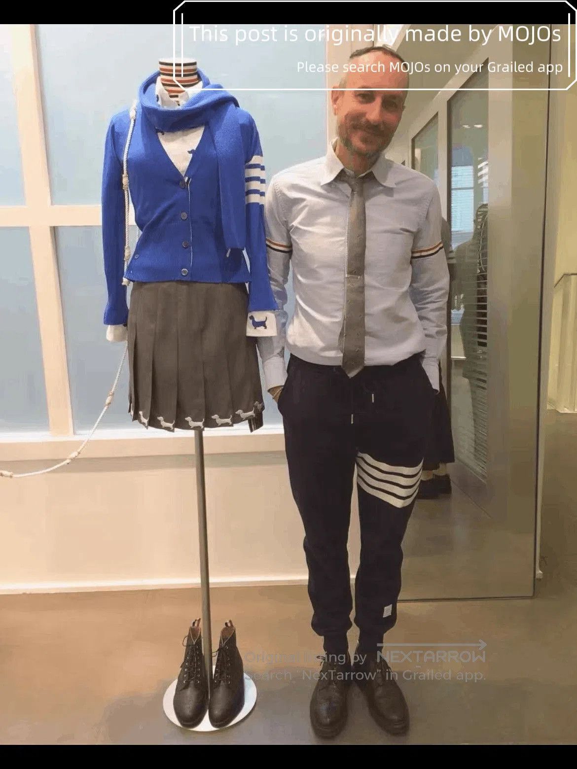 Thom Browne Sz 3 Thom Browne Double Sleeves Stripe Oxford Blue Shirt. Size US L / EU 52-54 / 3 - 8 Thumbnail