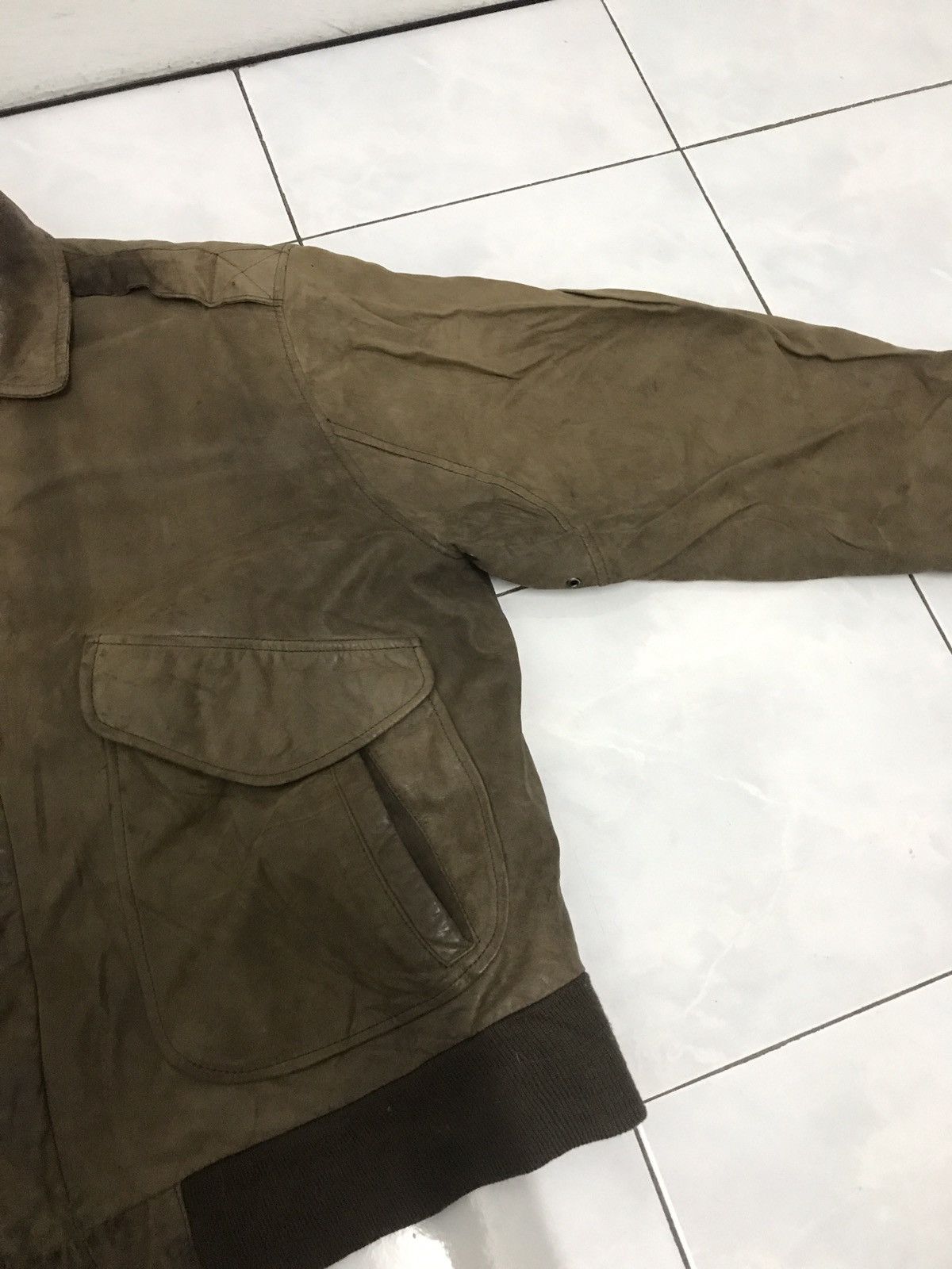 Other Vintage Mirage leather military jacket Size US XL / EU 56 / 4 - 3 Thumbnail