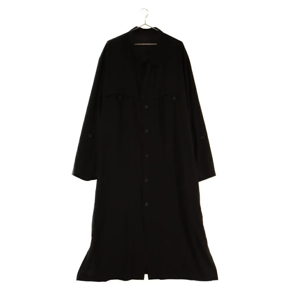 image of Yohji Yamamoto 22Ss Stand Shirt Coat in Black, Men's (Size Small)