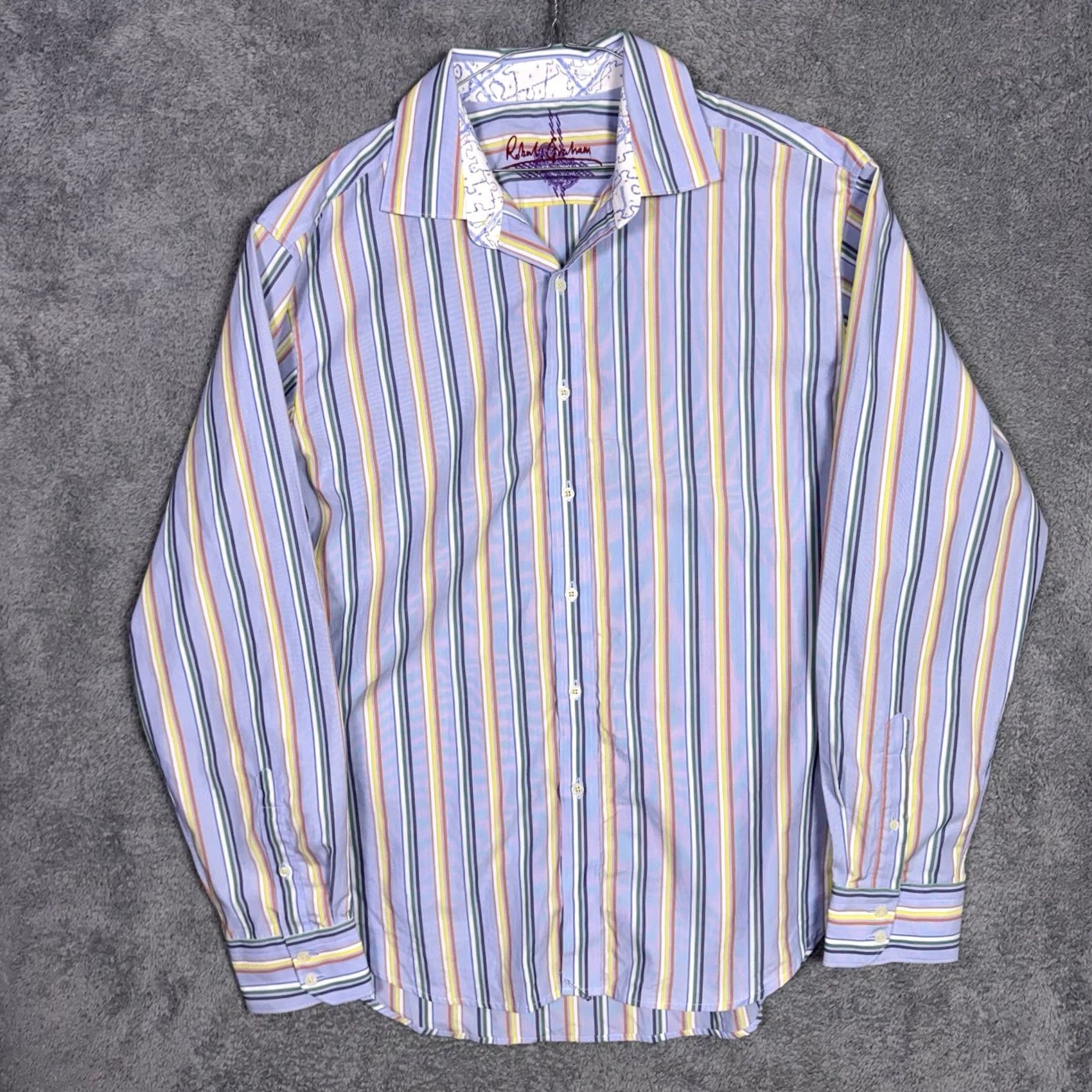 Robert Graham VINTAGE Robert Graham Shirt Mens XL Barcode Flip Cuff Classic Preppy Geometric Abstract Size US XL / EU 56 / 4 - 4 Thumbnail
