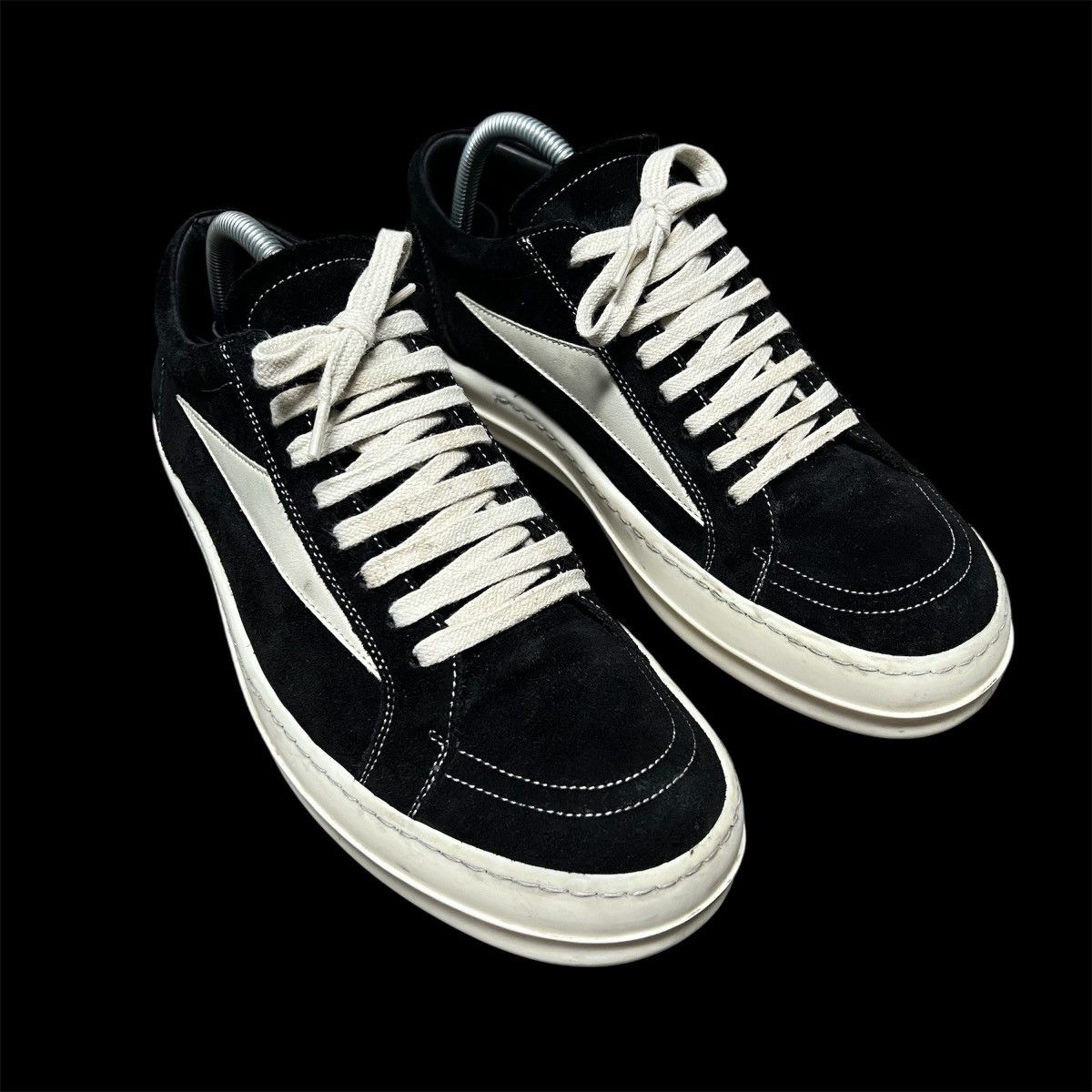 Pre-owned Rick Owens X Rick Owens Drkshdw Mainline Suede Vintage Sneaks “vans” Shoes In Black