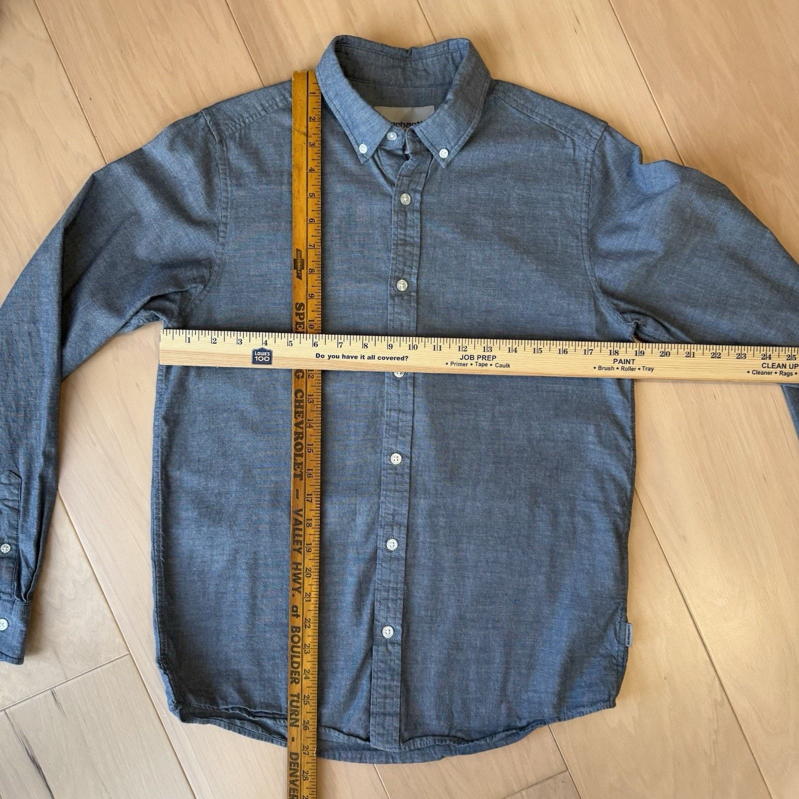 Carhartt Wip Carhartt WIP Kyoto Shirt Small Blue Minimalist Oxford Size US S / EU 44-46 / 1 - 3 Thumbnail