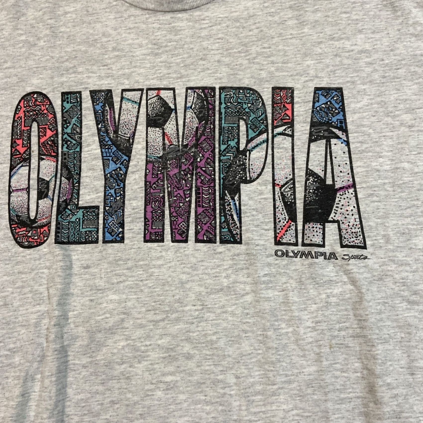 Vintage VINTAGE Olympia Sports Shirt Mens Large Gray Graphic Logo 1975 Athletic 90s Y2K Size US L / EU 52-54 / 3 - 2 Thumbnail