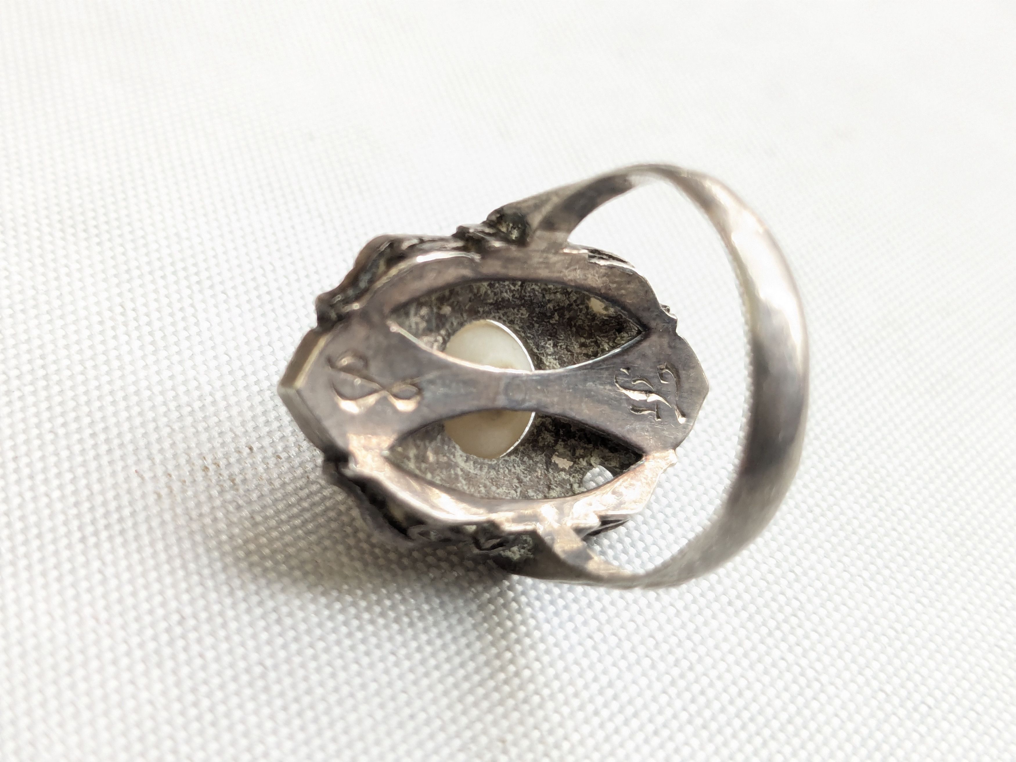 Jewelry Sterling Silver Ring Pearl Art Deco CPO Toyokoki 6.75 Size ONE SIZE - 10 Thumbnail