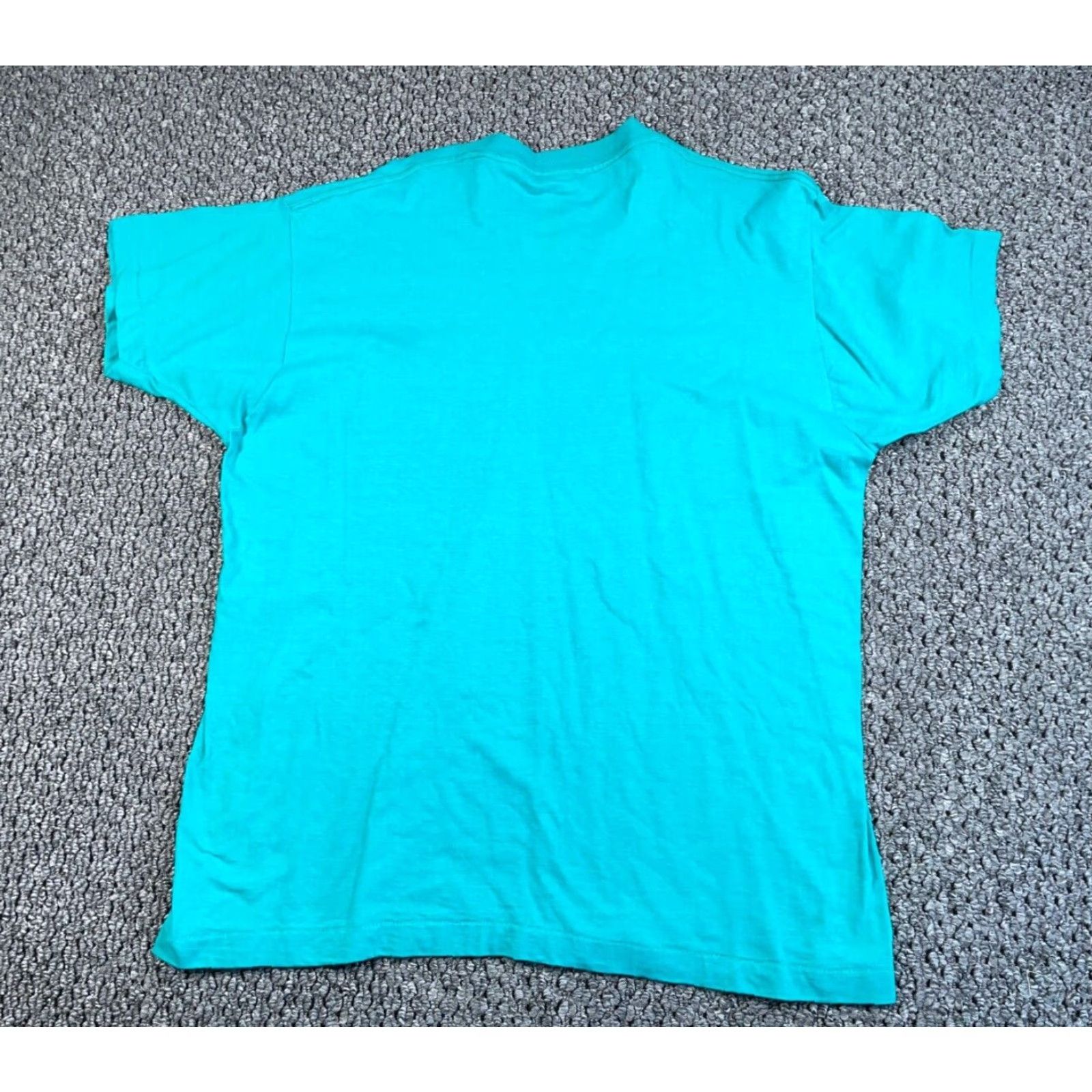 Vintage VTG B.V.D Solid Pocket T-Shirt Adult 2XL Turquoise USA Made Cotton Short Sleeve Crew Neck Mens 90s Retro Lightweight Single Stitch Size US XXL / EU 58 / 5 - 2 Thumbnail