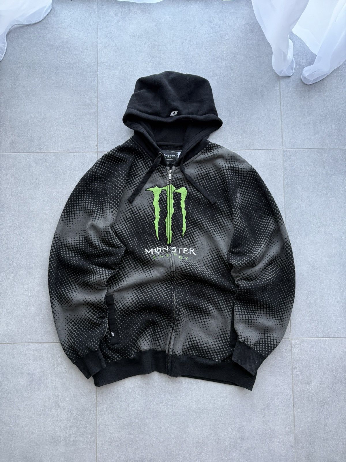 Pre-owned Fox Racing Vintage  Monster Energy Baggy Zip Up Hoodie Y2k In Multi