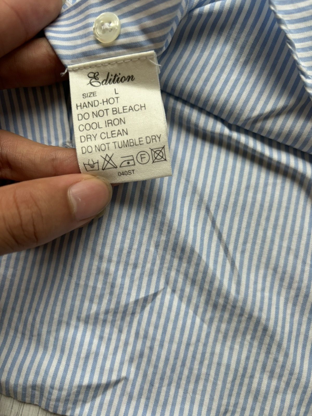 E. Tautz E. TAUTZ Savile Row Stripe Button Up Down Shirt Size US L / EU 52-54 / 3 - 5 Thumbnail