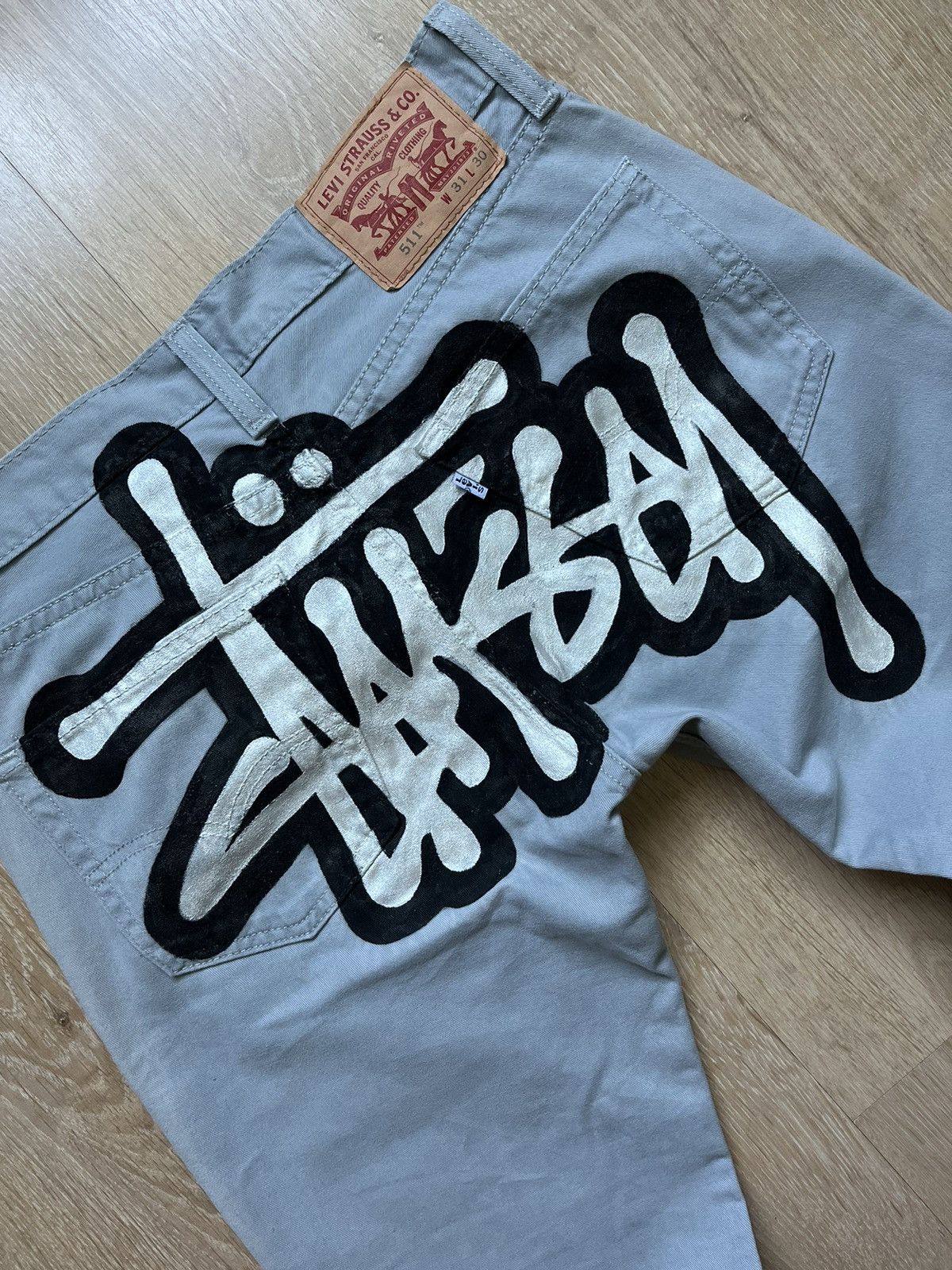 Levi's RARE ❗️LEVIS X STUSSY 511 LOGO JEANS Size US 30 / EU 46 - 2 Thumbnail