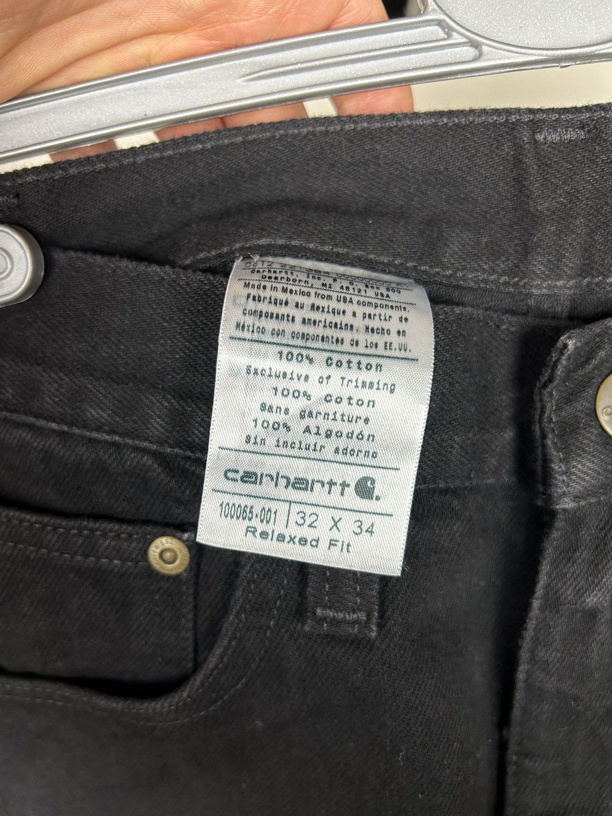 Carhartt × Vintage Vintage 1990s Carhartt Black Essential Carpenter Pants Size US 32 / EU 48 - 8 Thumbnail