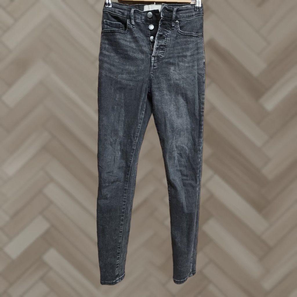 Everlane Everlane High Rise Authentic Stretch Jeans Black 25 Womens Size 42" / US 20 - 1 Thumbnail