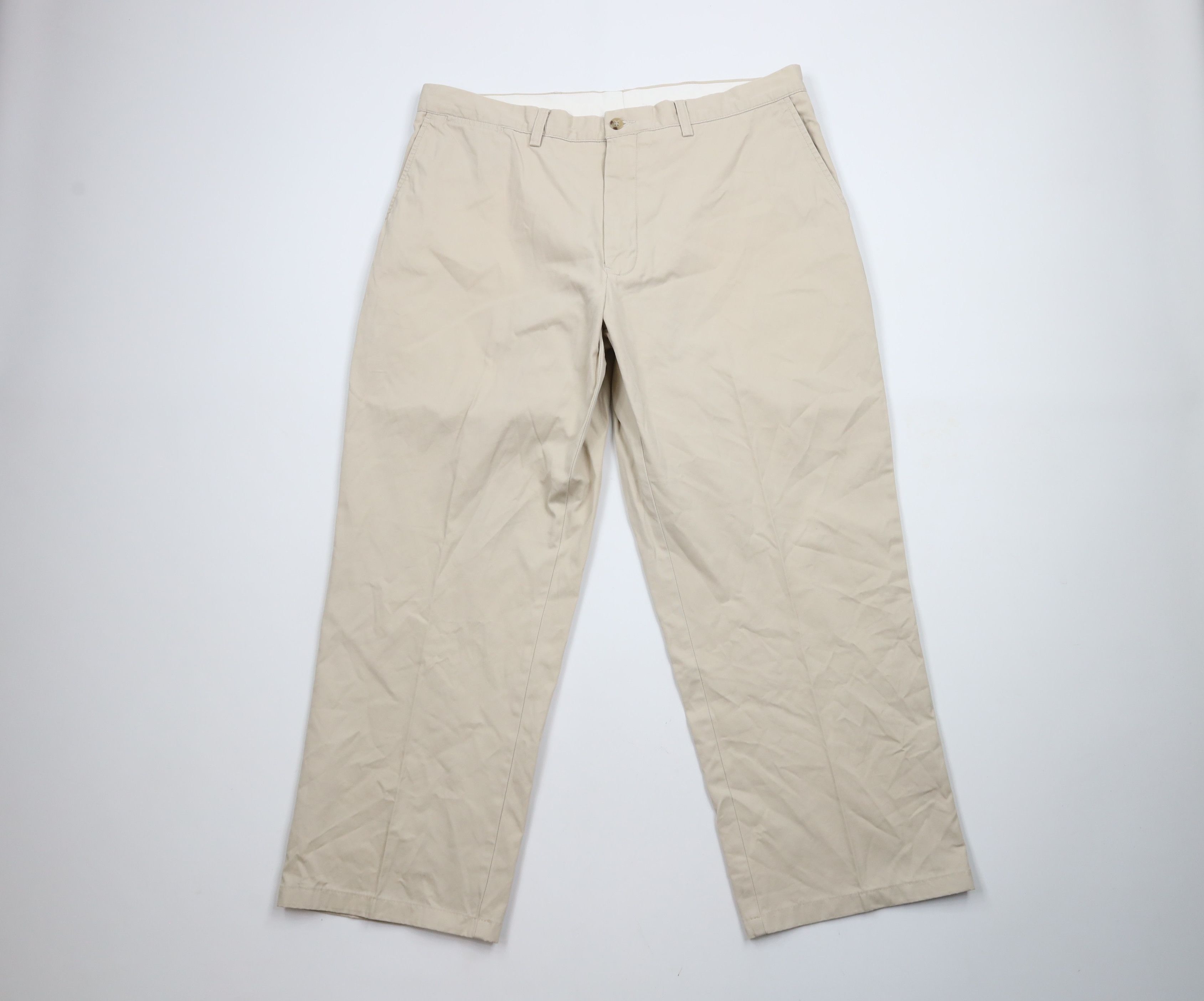 Ralph Lauren × Vintage Vintage 90s Ralph Lauren Chino Pants Trousers Beige Cotton Size US 36 / EU 52 - 1 Thumbnail