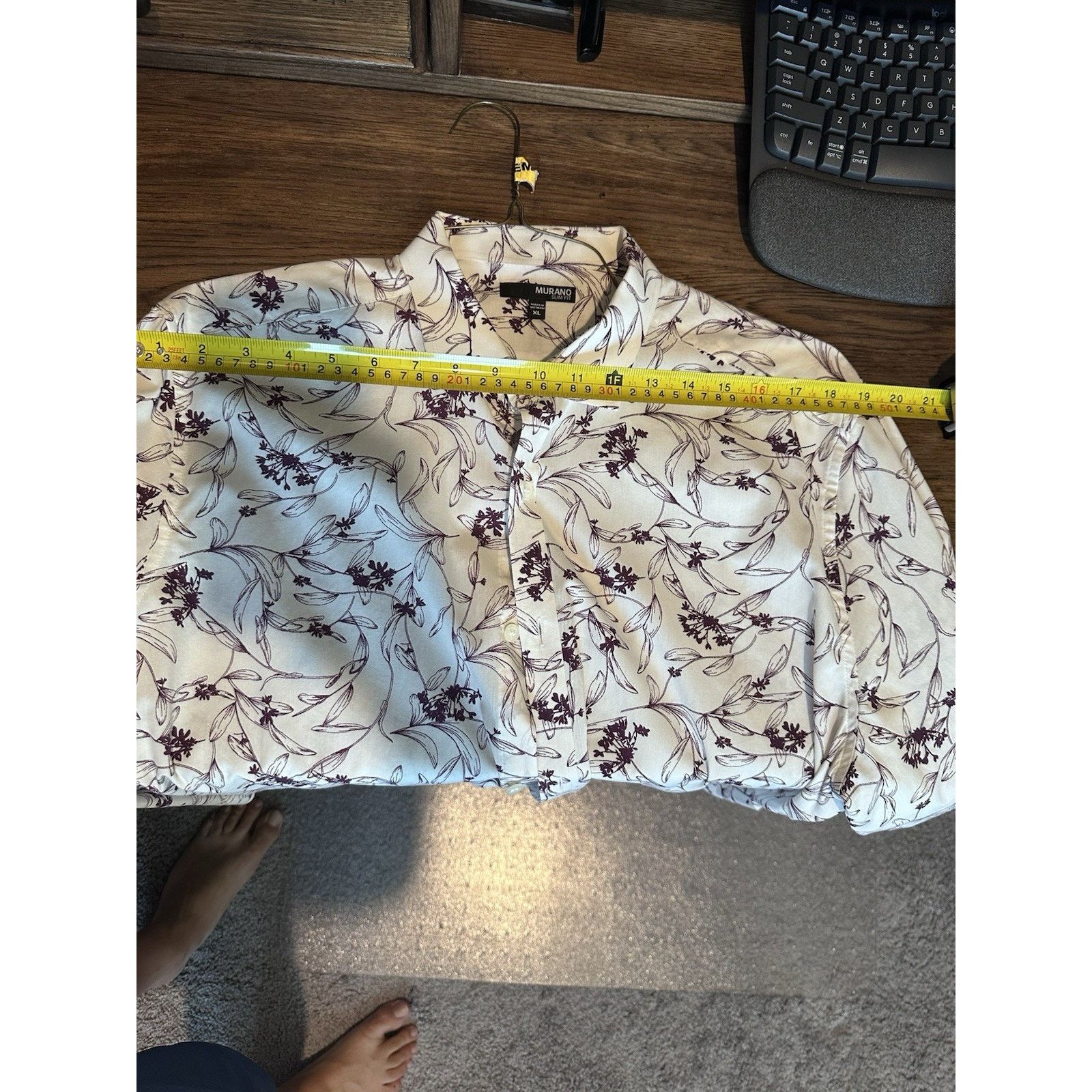 Murano Murano Slim Fit Long Sleeve Purple And White XL Size US XL / EU 56 / 4 - 3 Thumbnail