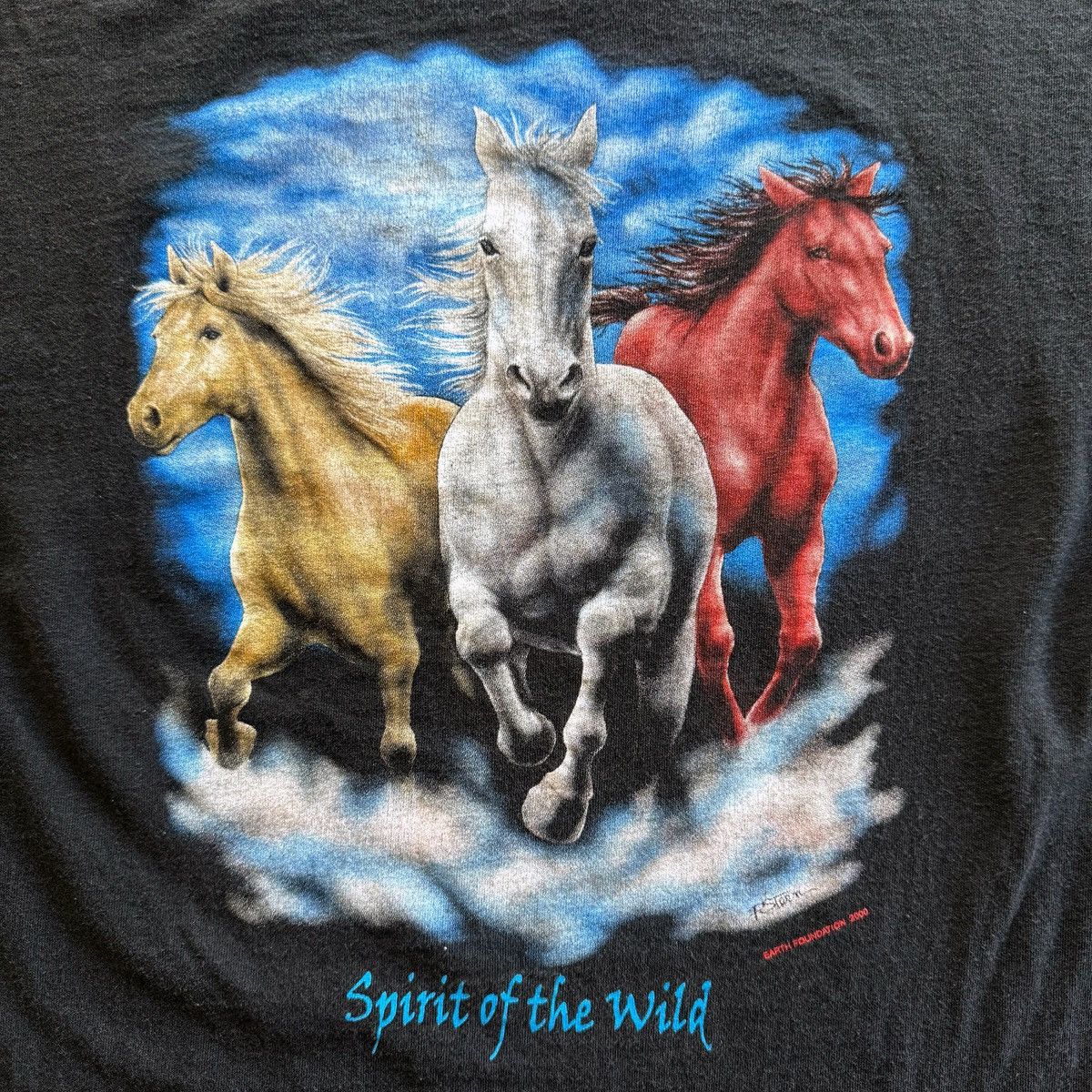 Vintage 2000 Vintage Y2K Spirit Of The Wild Horses Stallions Tee Size US XL / EU 56 / 4 - 2 Thumbnail