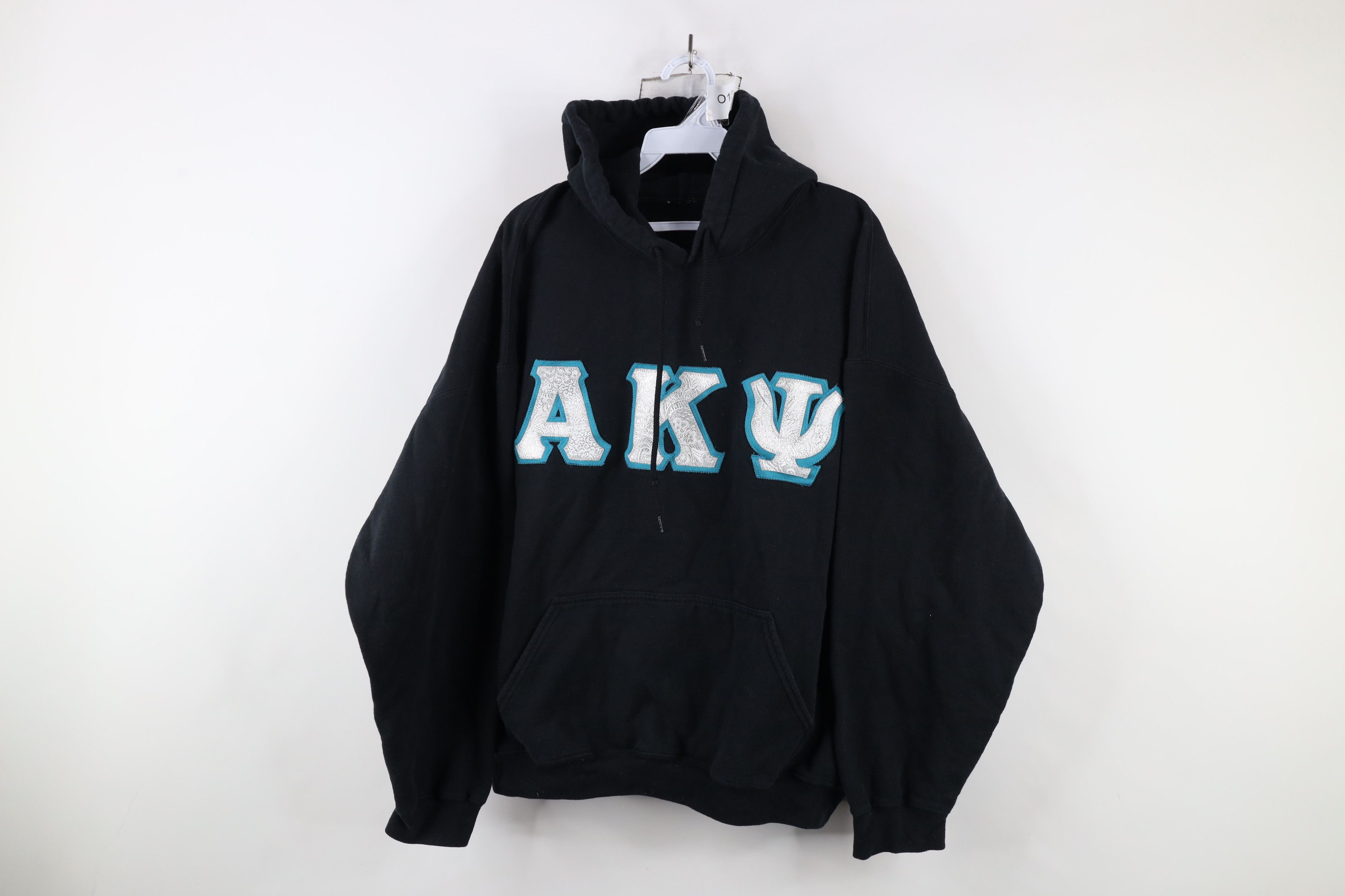 Vintage Vintage 90s Kappa Psi Fraternity Hoodie Sweatshirt Black Size US XL / EU 56 / 4 - 1 Thumbnail