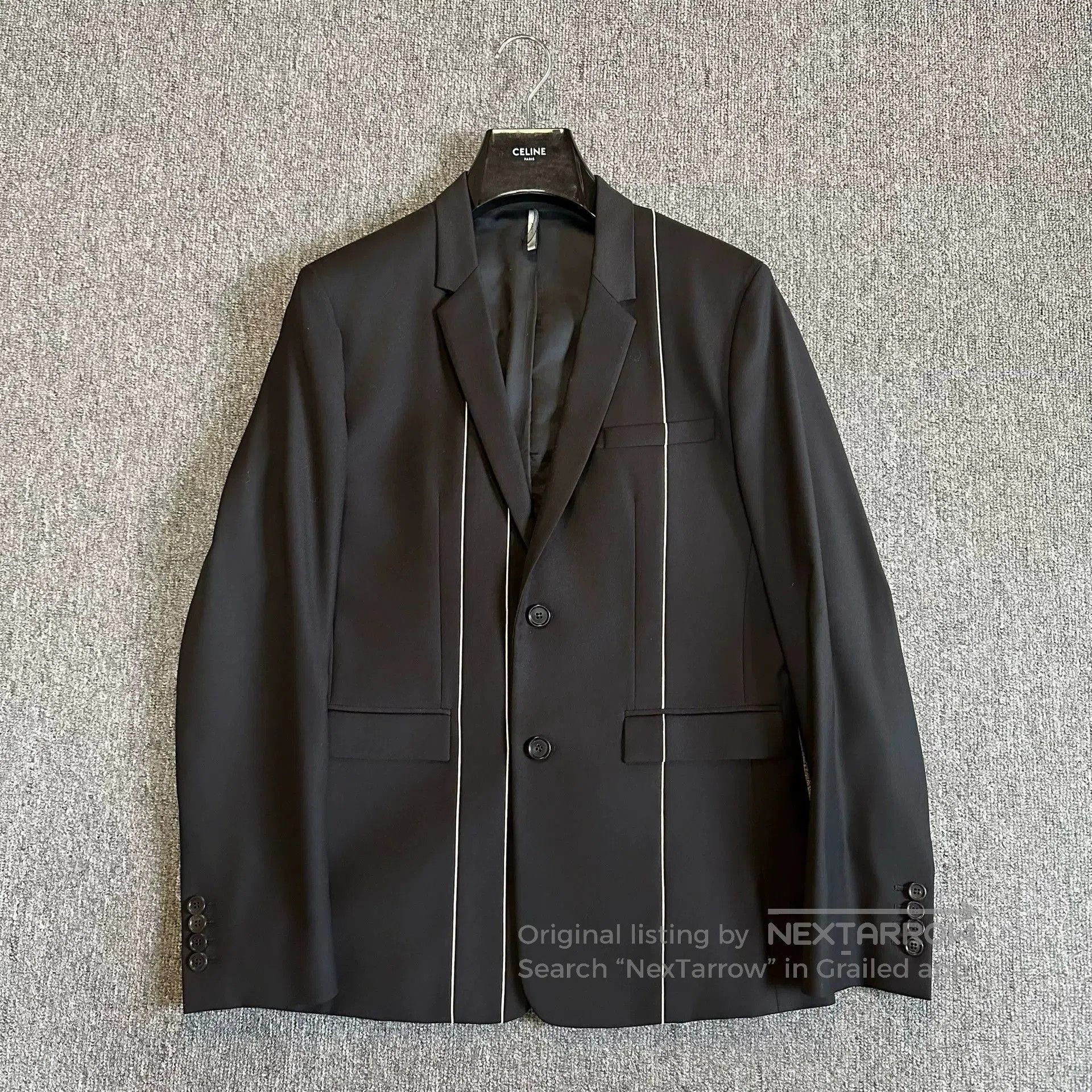 Dior Dior Homme Wool Suit with White Lines. Size US M / EU 48-50 / 2 - 1 Thumbnail