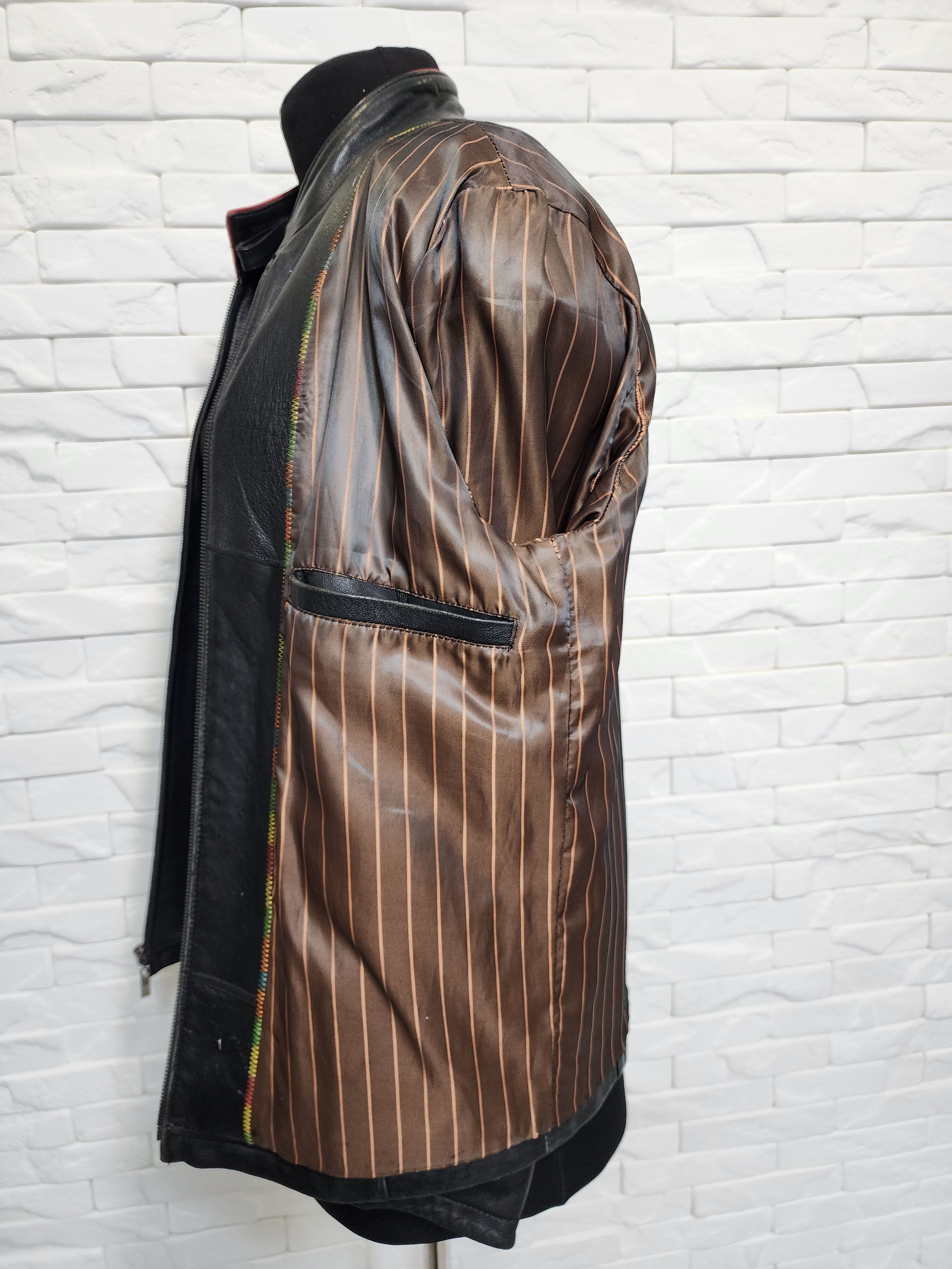 Genuine Leather Stylish Black Genuine Leather Jacket: Men's Zippered Style Size US M / EU 48-50 / 2 - 9 Thumbnail