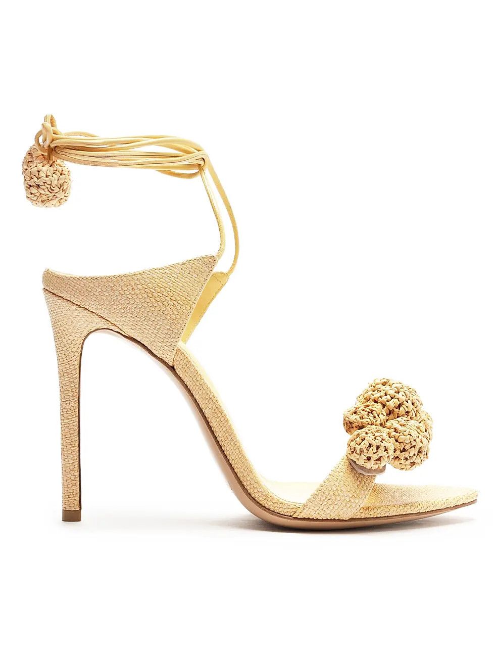 Alexandre Birman os11x1225 Resse 100MM Raffia Ankle-Wrap Sandals in Creamy Size US 9 / IT 39 - 1 Thumbnail