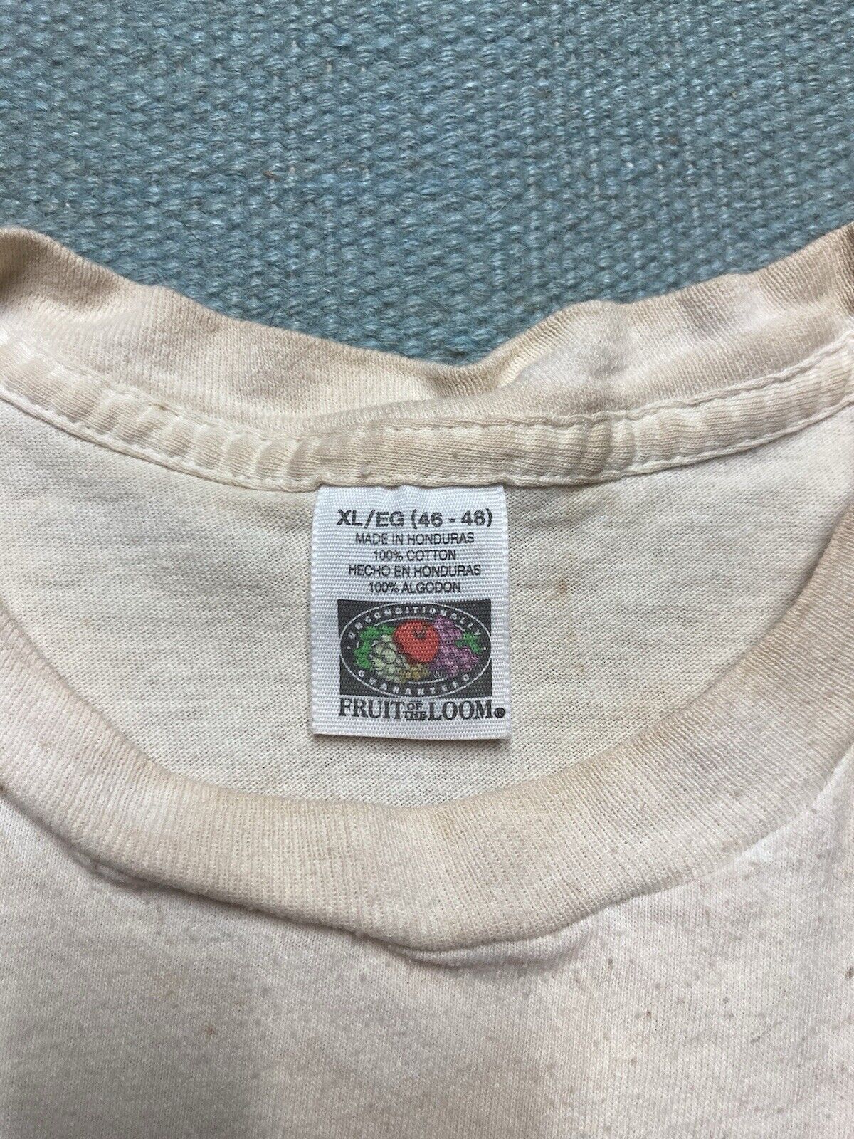 Fruit Of The Loom × Vintage Vtg blank white t shirt stained grunge fruit of the loom XL Size US XL / EU 56 / 4 - 7 Thumbnail